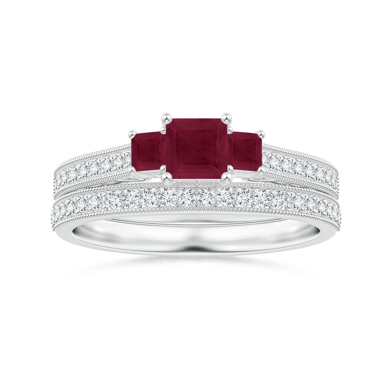 A - Ruby / 0.86 CT / 14 KT White Gold