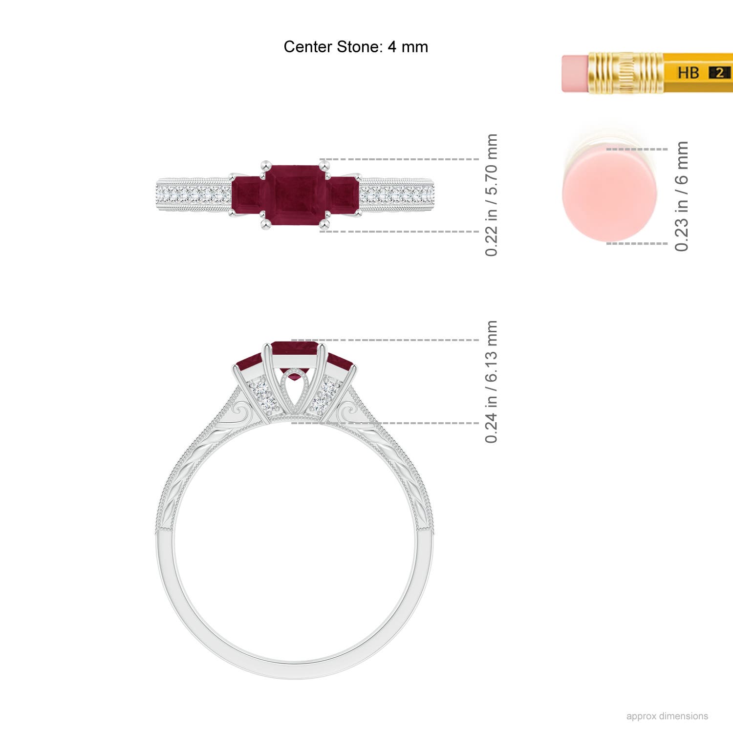 A - Ruby / 0.86 CT / 14 KT White Gold