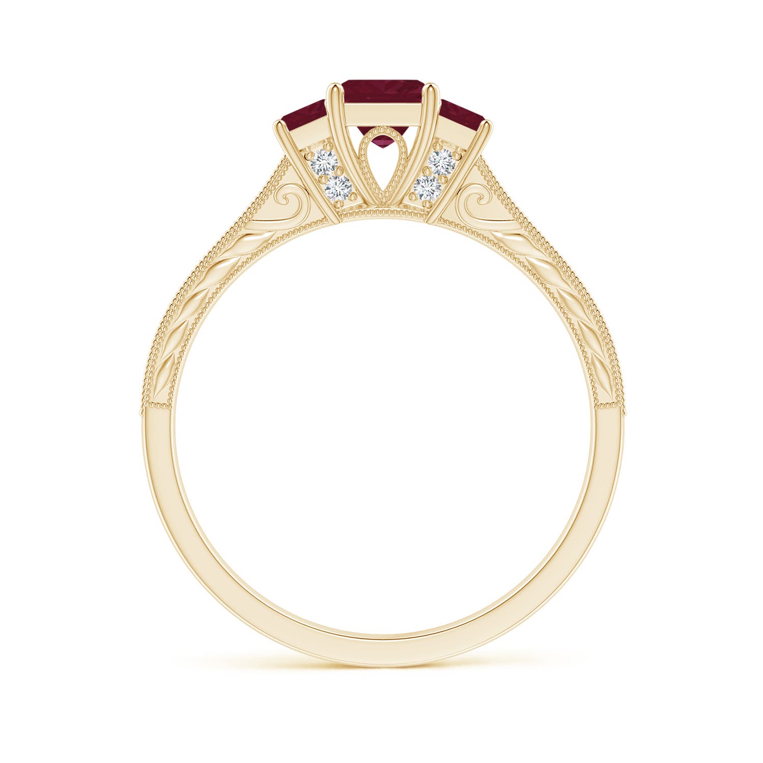 A - Ruby / 0.86 CT / 14 KT Yellow Gold