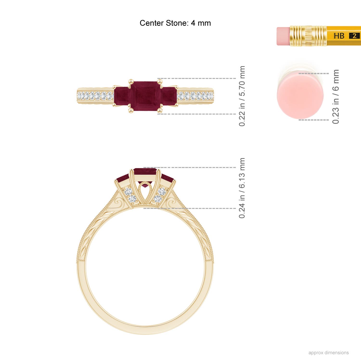 A - Ruby / 0.86 CT / 14 KT Yellow Gold