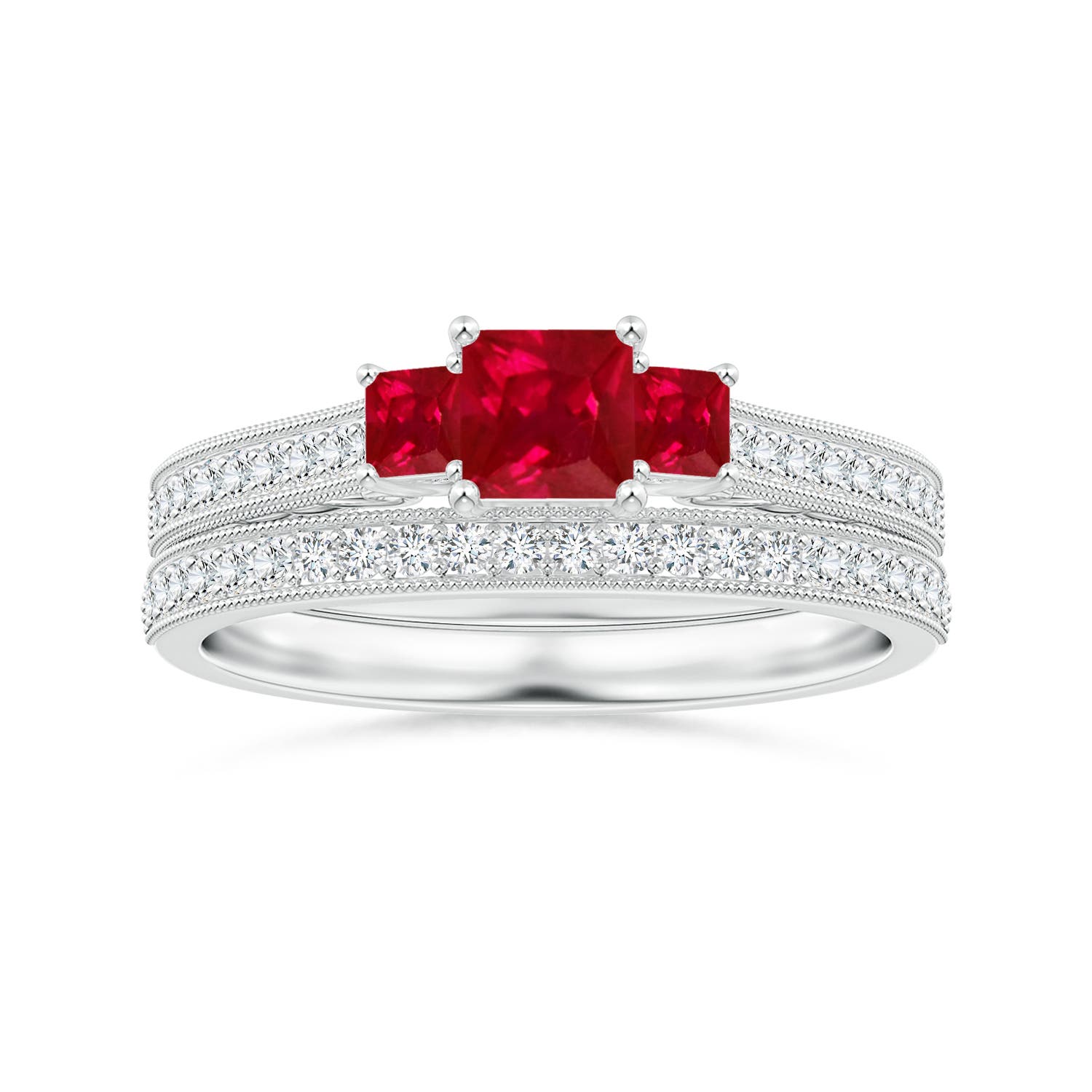 AAA - Ruby / 0.86 CT / 14 KT White Gold