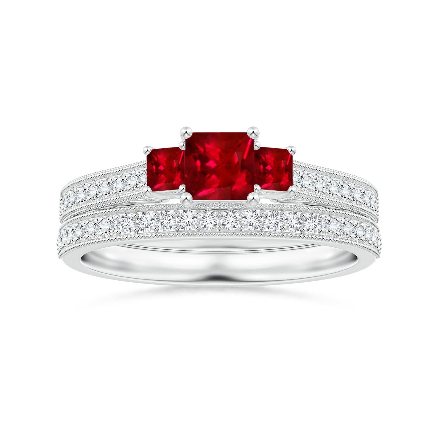 AAAA - Ruby / 0.86 CT / 14 KT White Gold