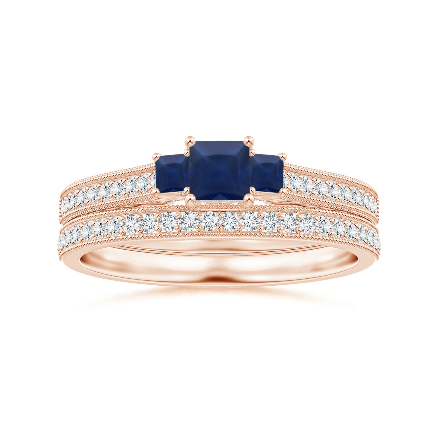 A - Blue Sapphire / 0.6 CT / 14 KT Rose Gold