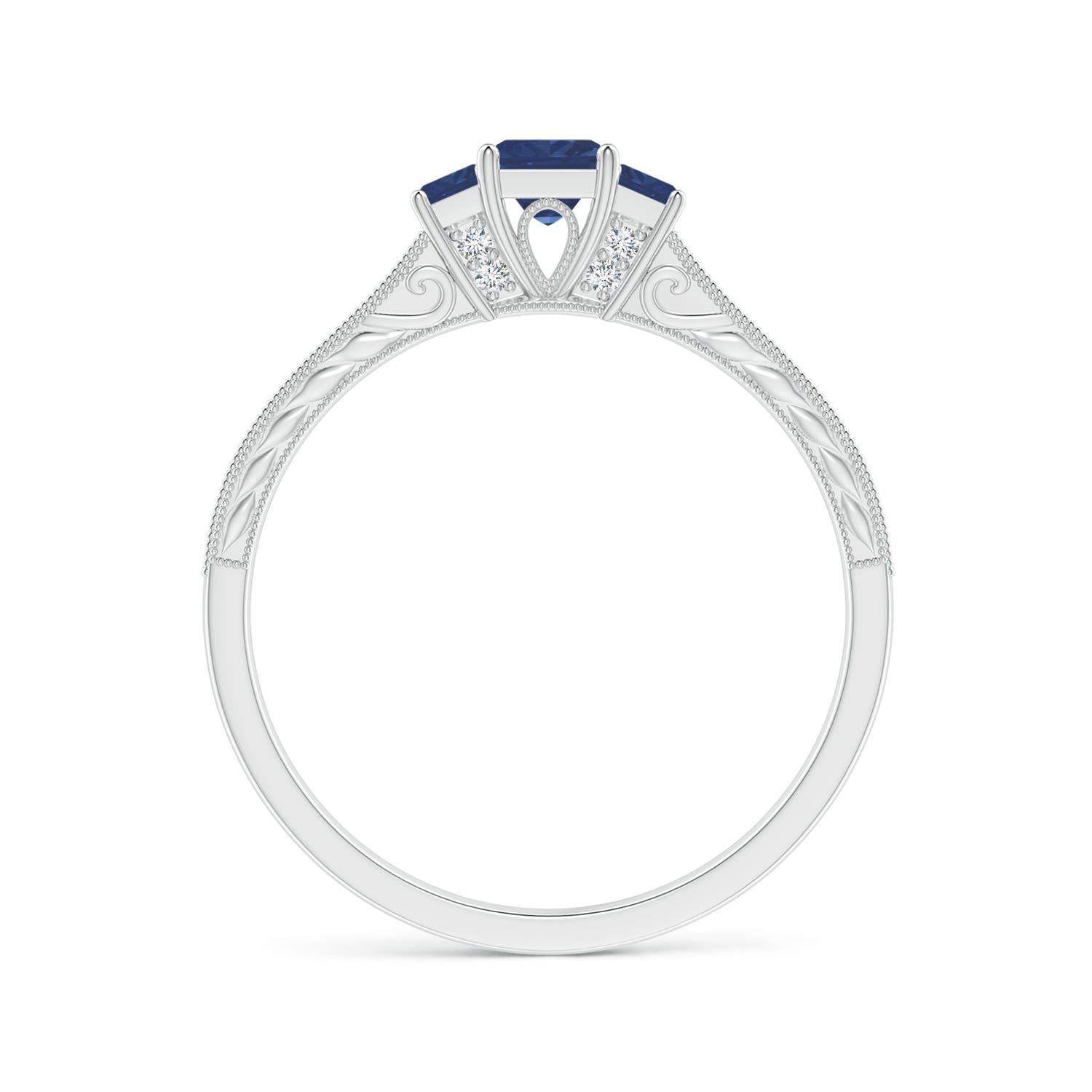 A - Blue Sapphire / 0.6 CT / 14 KT White Gold