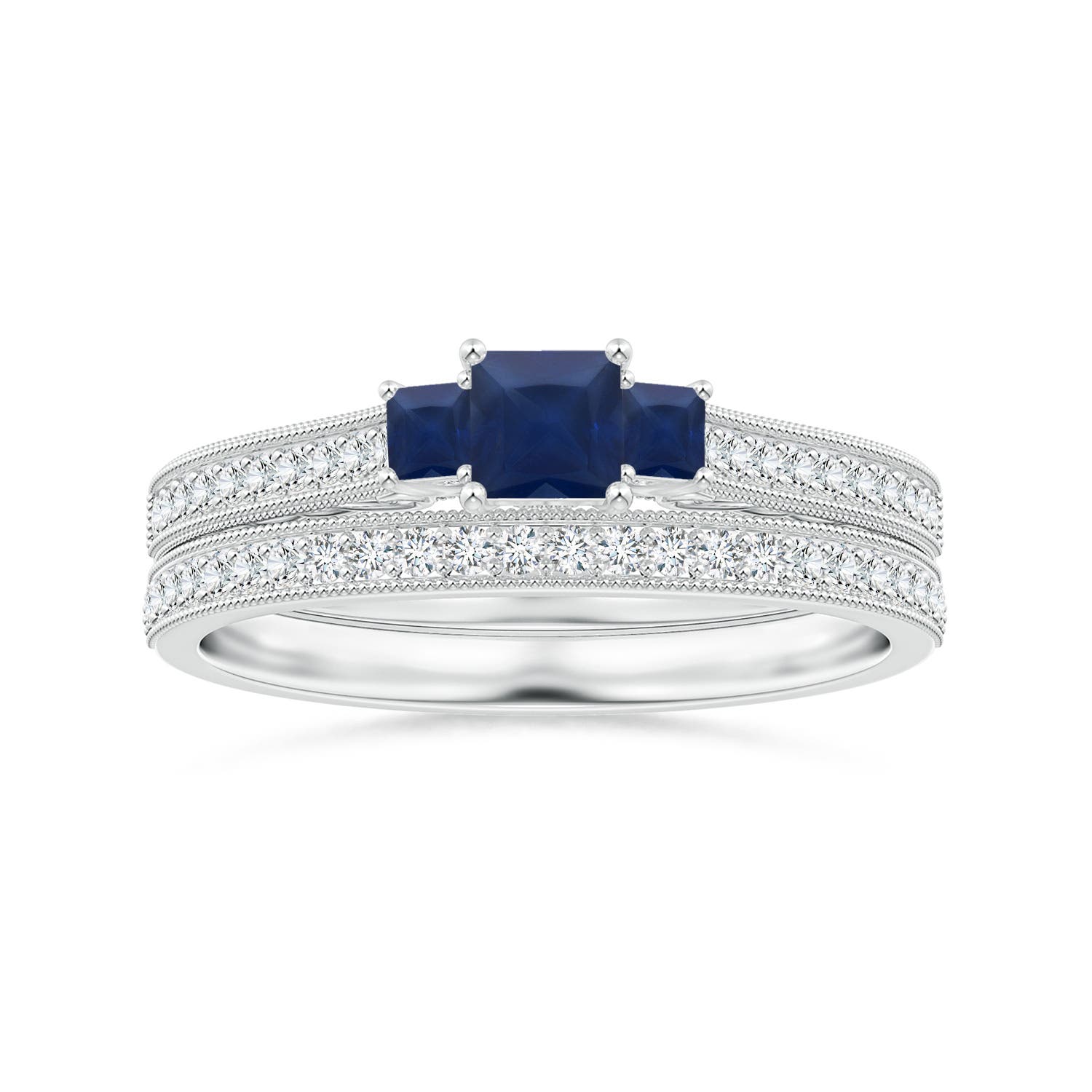 A - Blue Sapphire / 0.6 CT / 14 KT White Gold