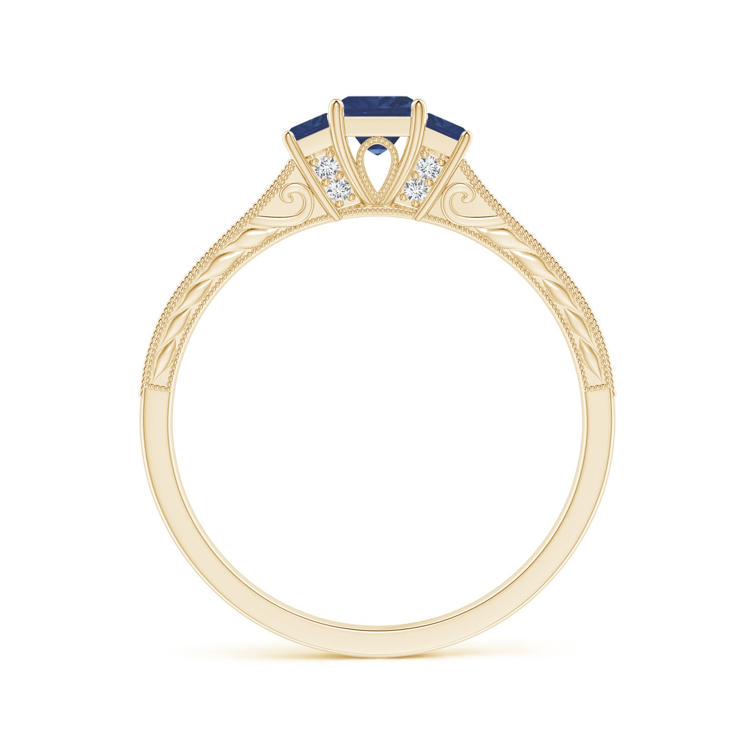 A - Blue Sapphire / 0.6 CT / 14 KT Yellow Gold