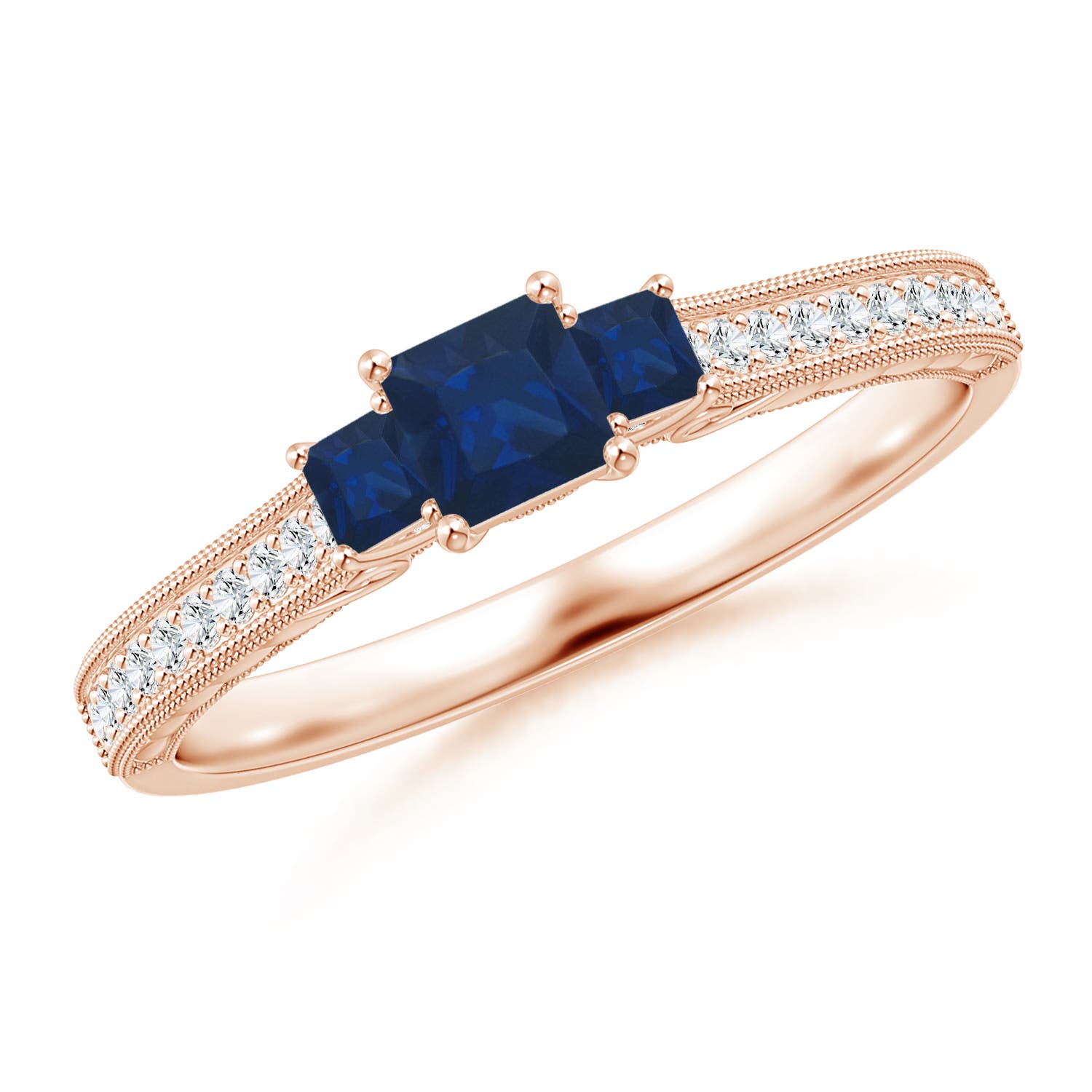 AA - Blue Sapphire / 0.6 CT / 14 KT Rose Gold