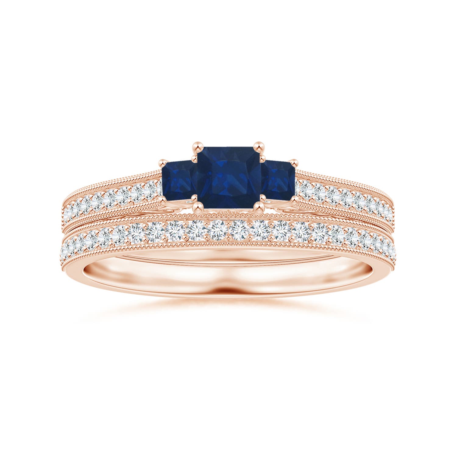 AA - Blue Sapphire / 0.6 CT / 14 KT Rose Gold