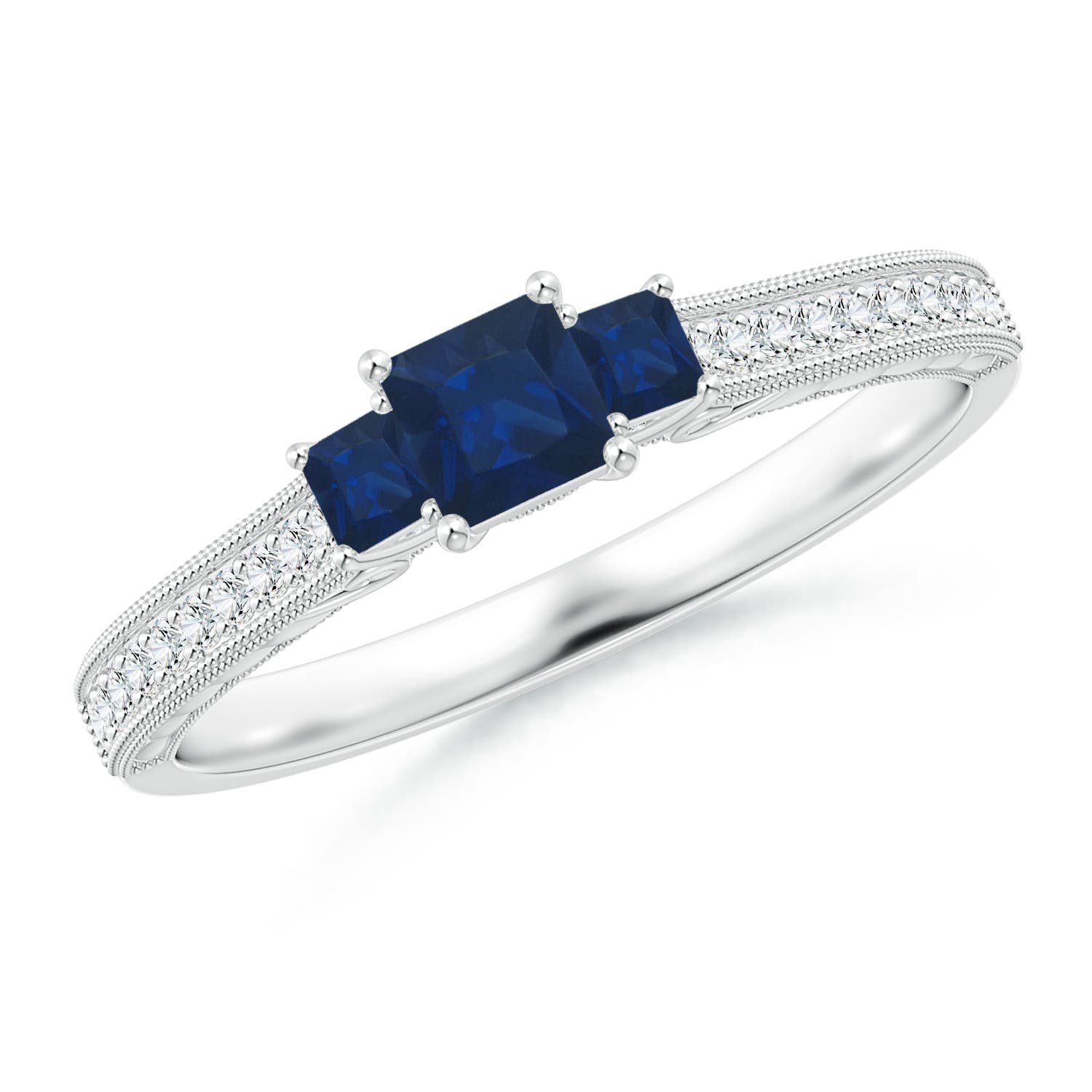 AA - Blue Sapphire / 0.6 CT / 14 KT White Gold