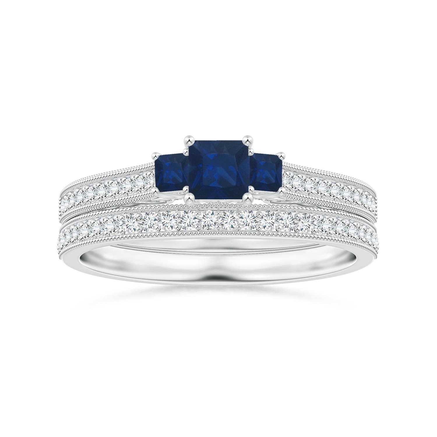 AA - Blue Sapphire / 0.6 CT / 14 KT White Gold