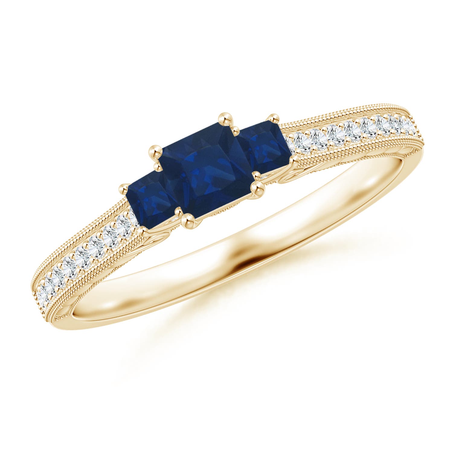 AA - Blue Sapphire / 0.6 CT / 14 KT Yellow Gold