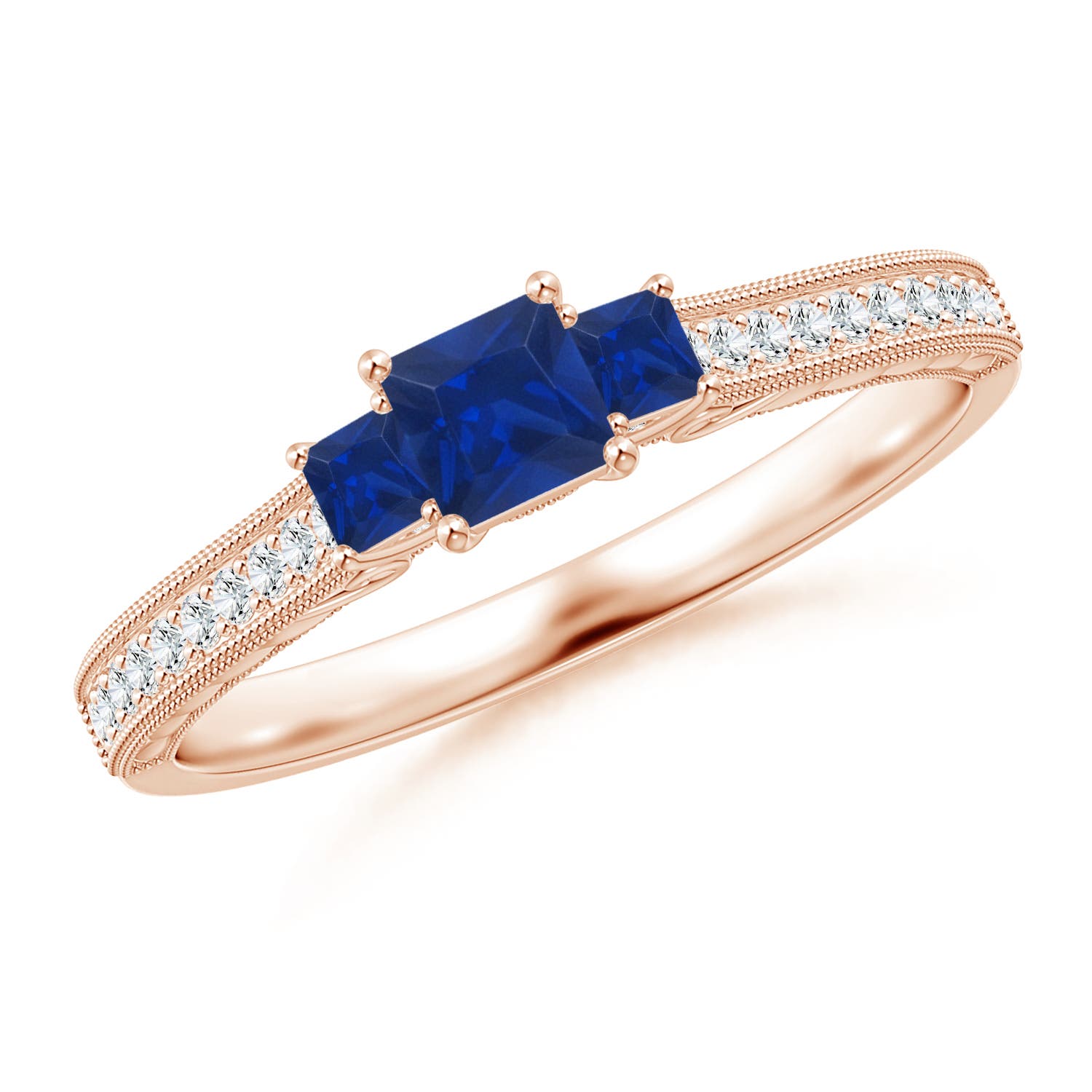 AAA - Blue Sapphire / 0.6 CT / 14 KT Rose Gold