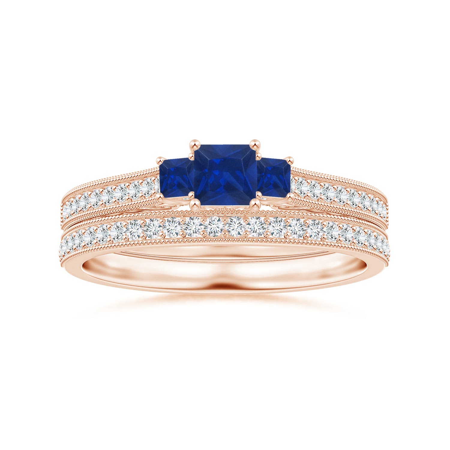 AAA - Blue Sapphire / 0.6 CT / 14 KT Rose Gold