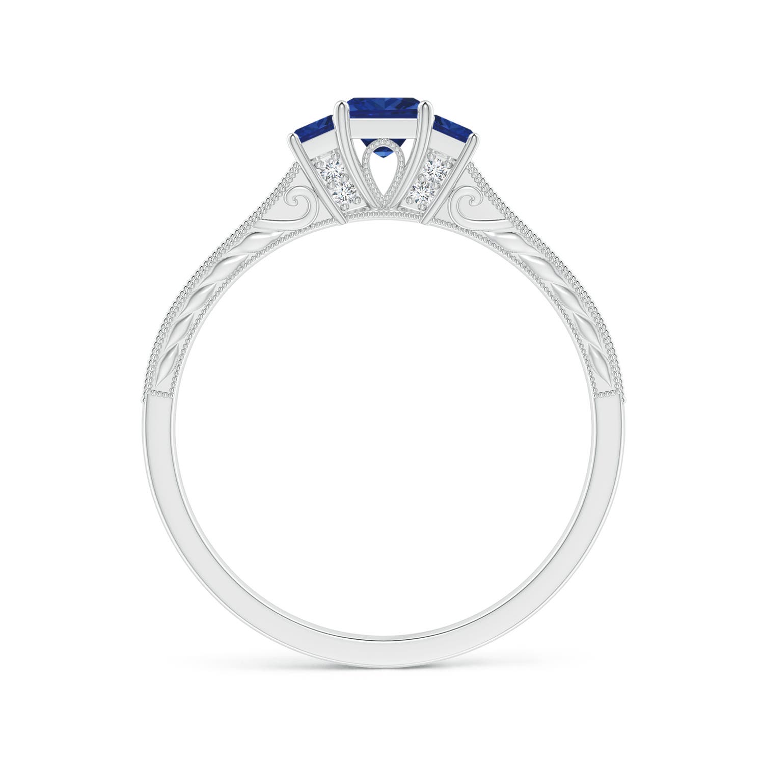 AAA - Blue Sapphire / 0.6 CT / 14 KT White Gold