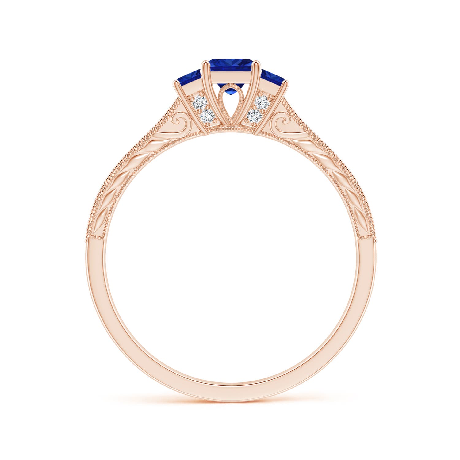 AAAA - Blue Sapphire / 0.6 CT / 14 KT Rose Gold