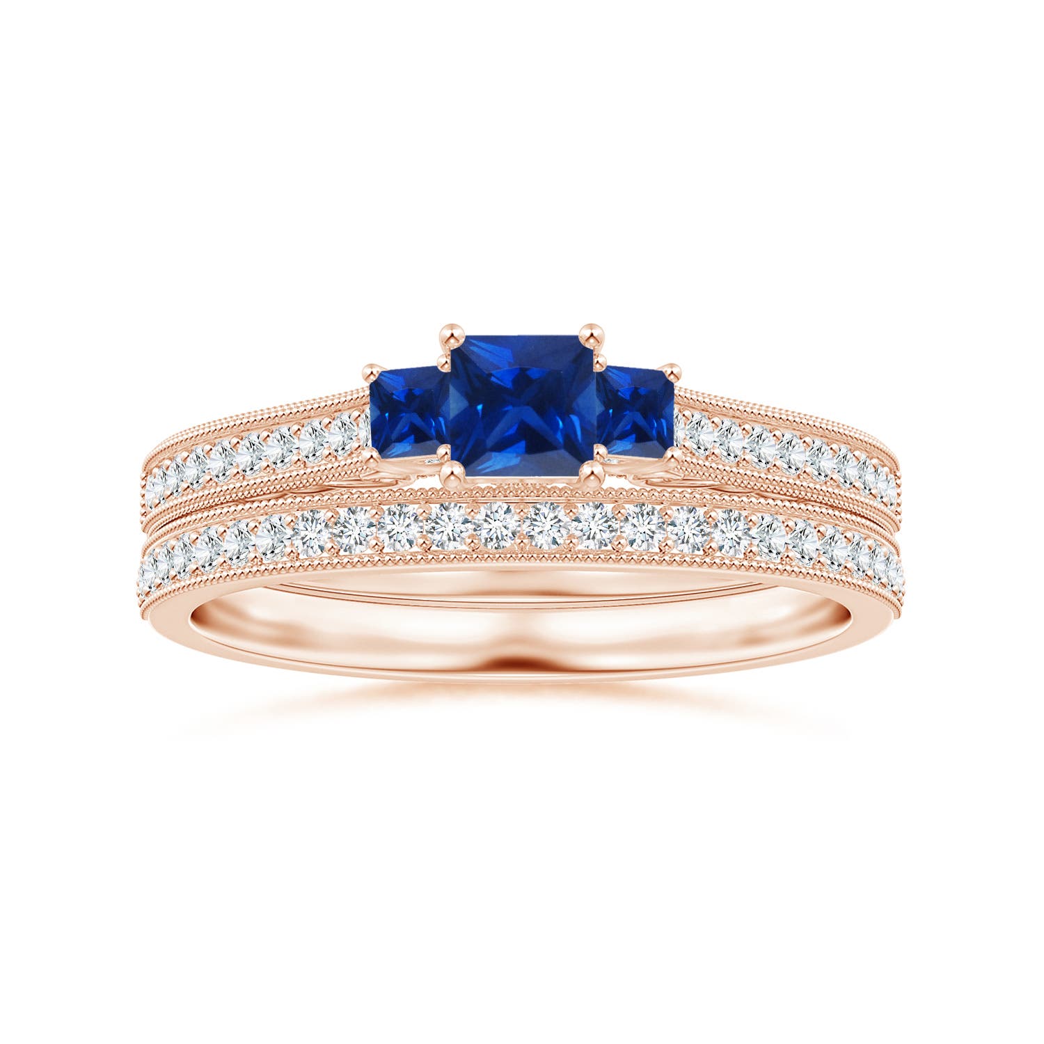 AAAA - Blue Sapphire / 0.6 CT / 14 KT Rose Gold