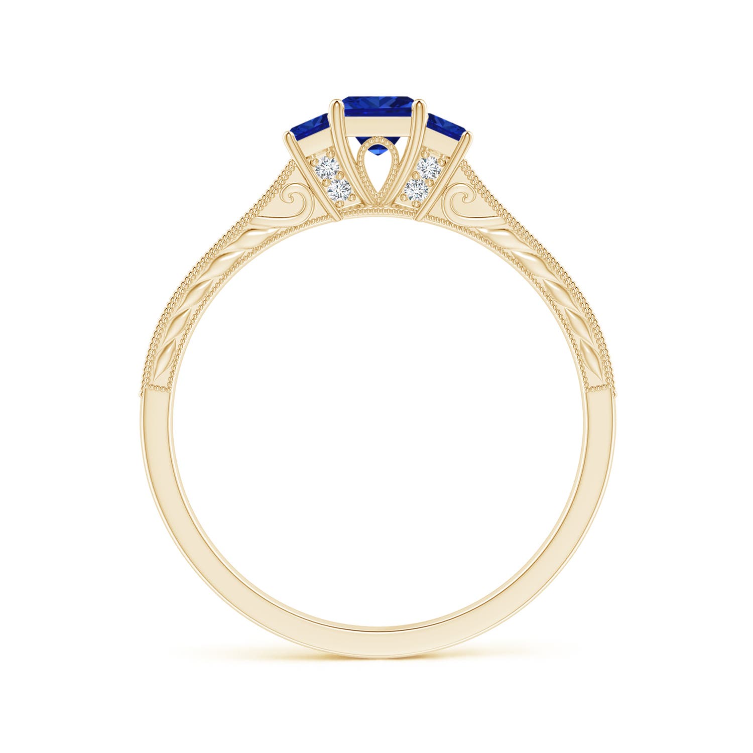 AAAA - Blue Sapphire / 0.6 CT / 14 KT Yellow Gold