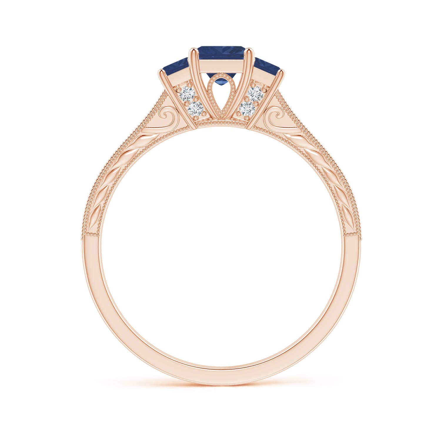 A - Blue Sapphire / 0.82 CT / 14 KT Rose Gold