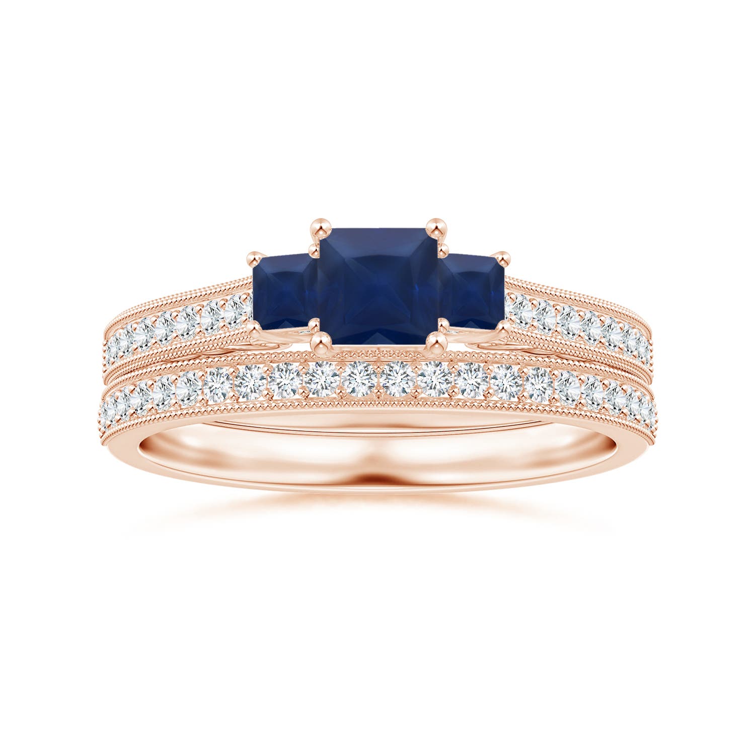 A - Blue Sapphire / 0.82 CT / 14 KT Rose Gold