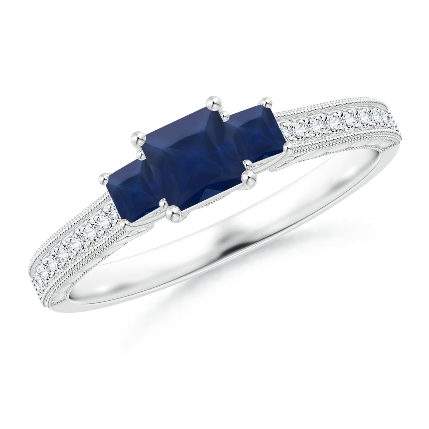 A - Blue Sapphire / 0.82 CT / 14 KT White Gold