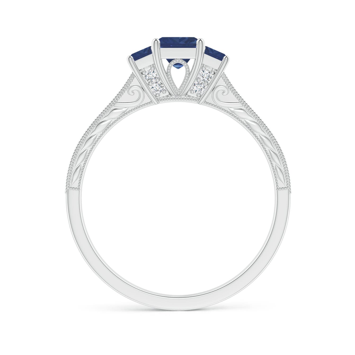 A - Blue Sapphire / 0.82 CT / 14 KT White Gold