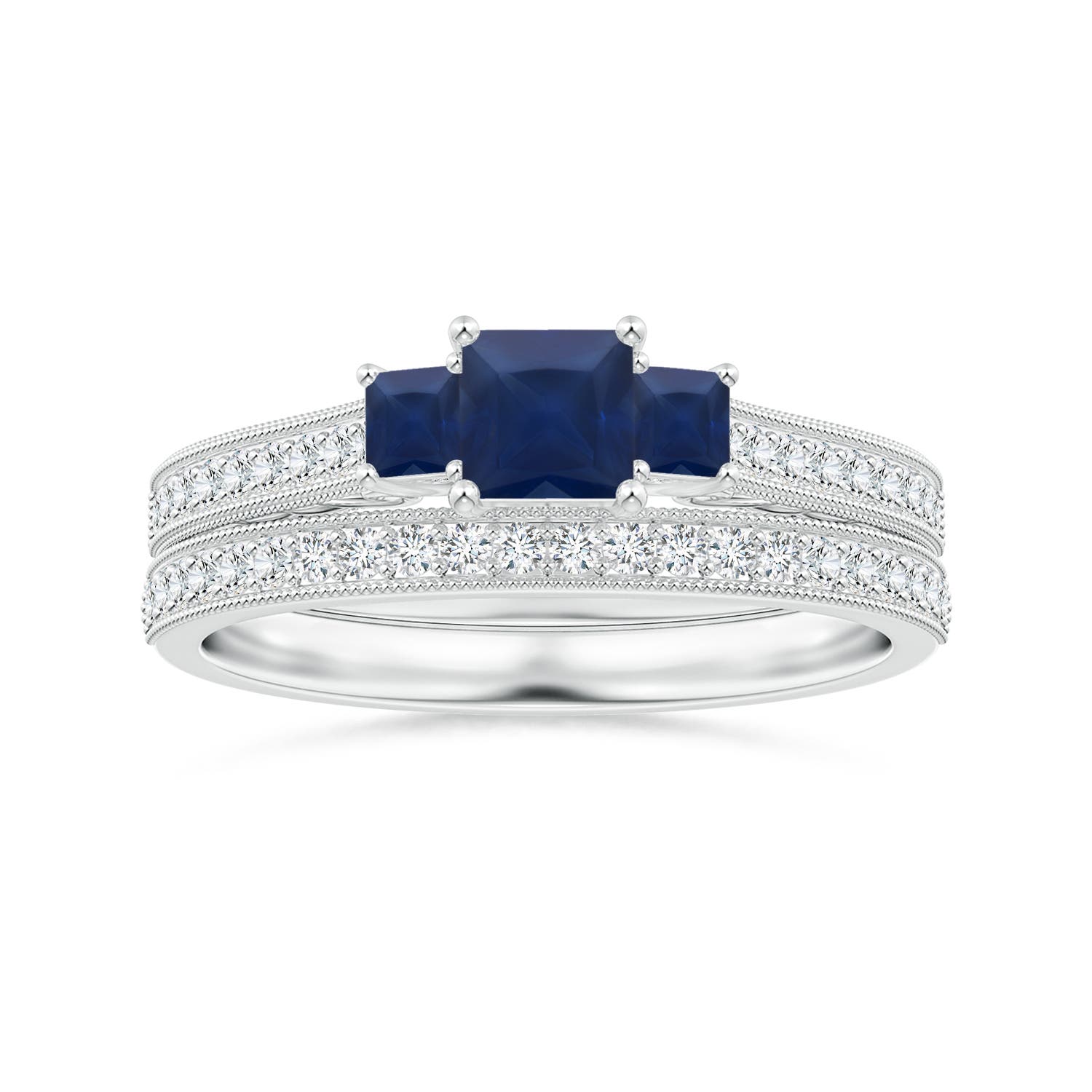 A - Blue Sapphire / 0.82 CT / 14 KT White Gold