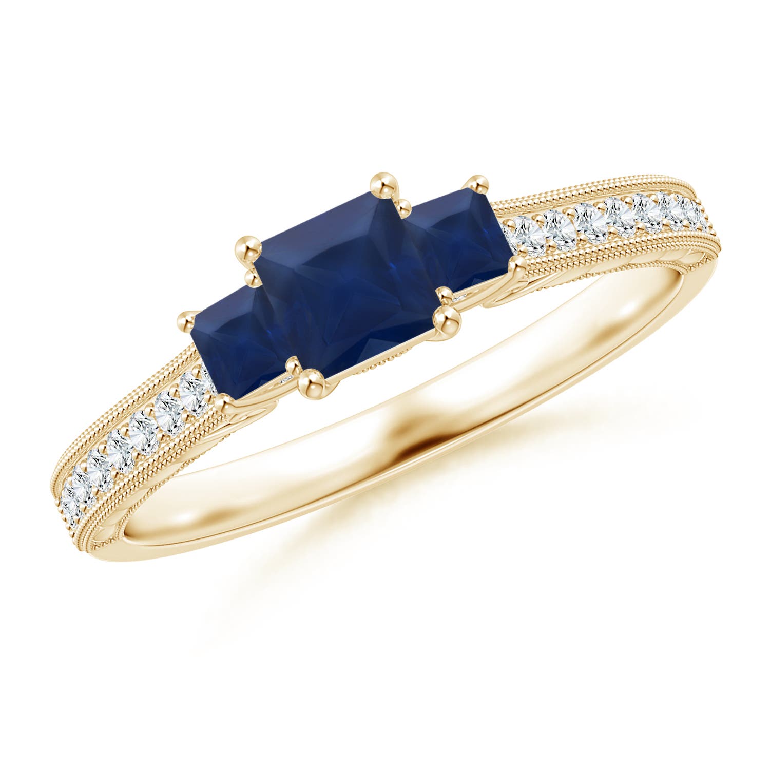 A - Blue Sapphire / 0.82 CT / 14 KT Yellow Gold