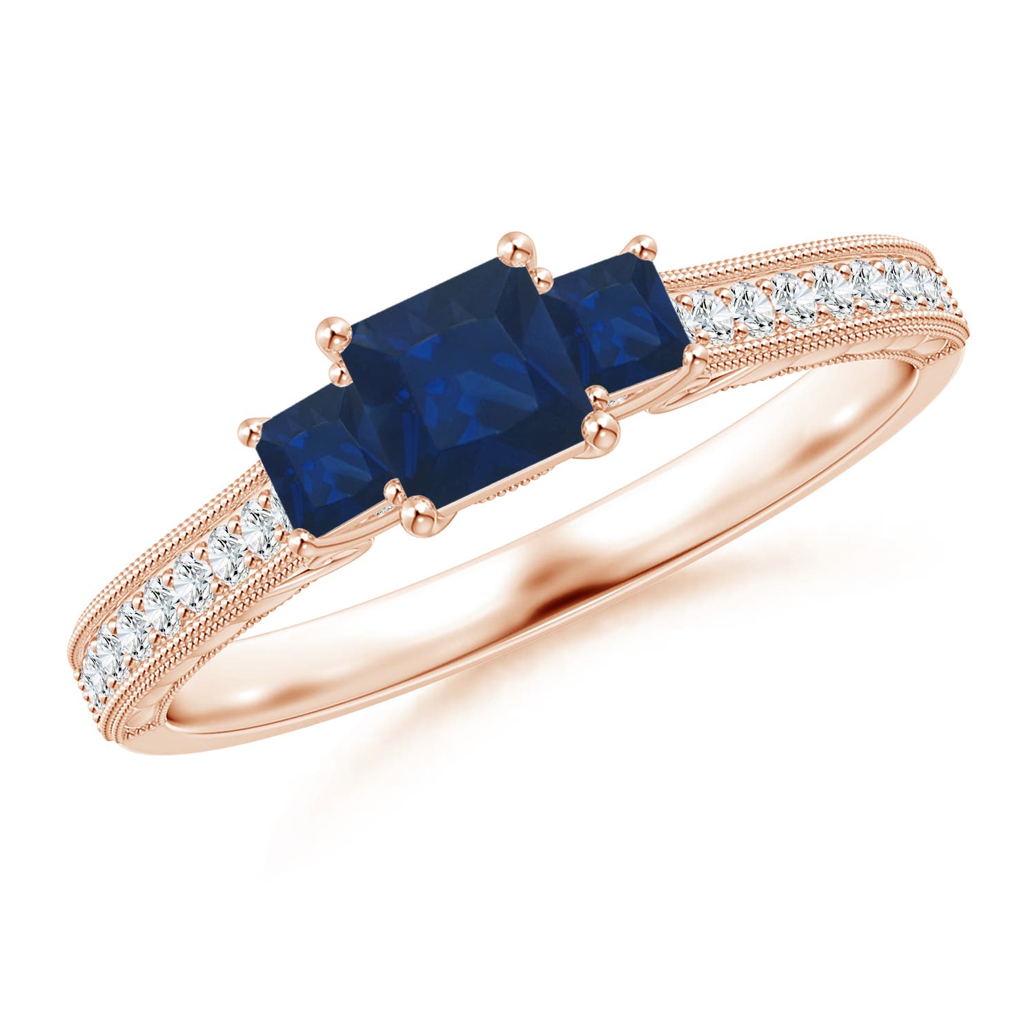 AA - Blue Sapphire / 0.82 CT / 14 KT Rose Gold