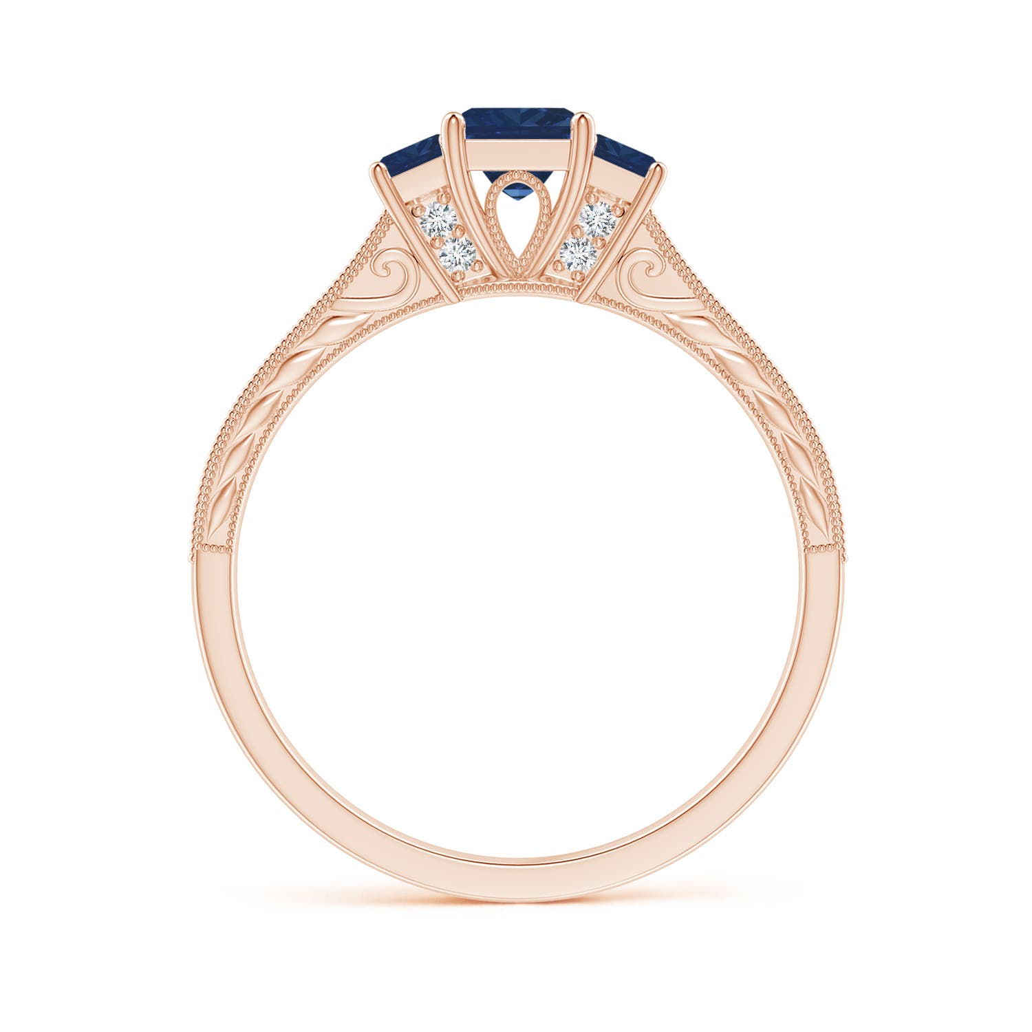 AA - Blue Sapphire / 0.82 CT / 14 KT Rose Gold