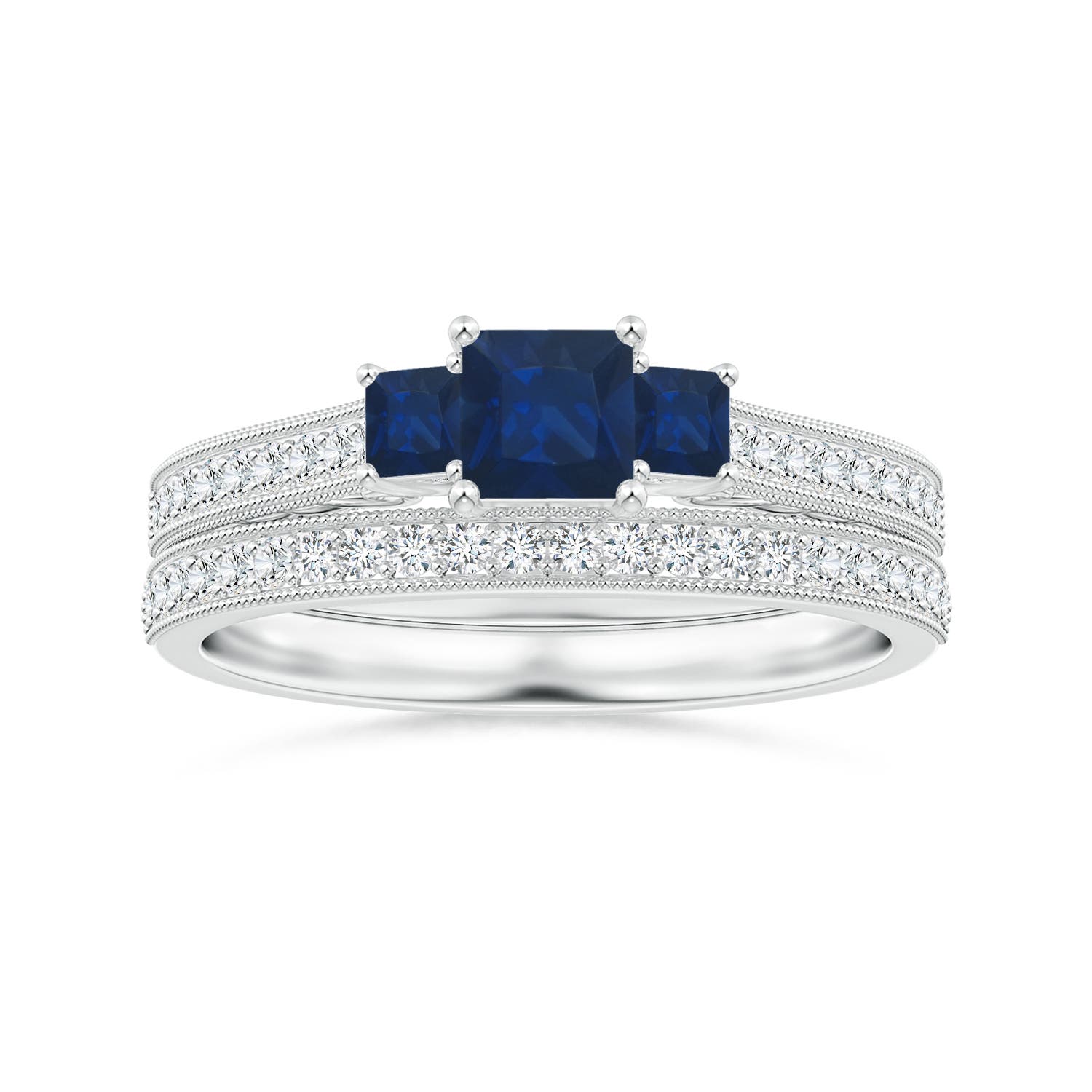 AA - Blue Sapphire / 0.82 CT / 14 KT White Gold