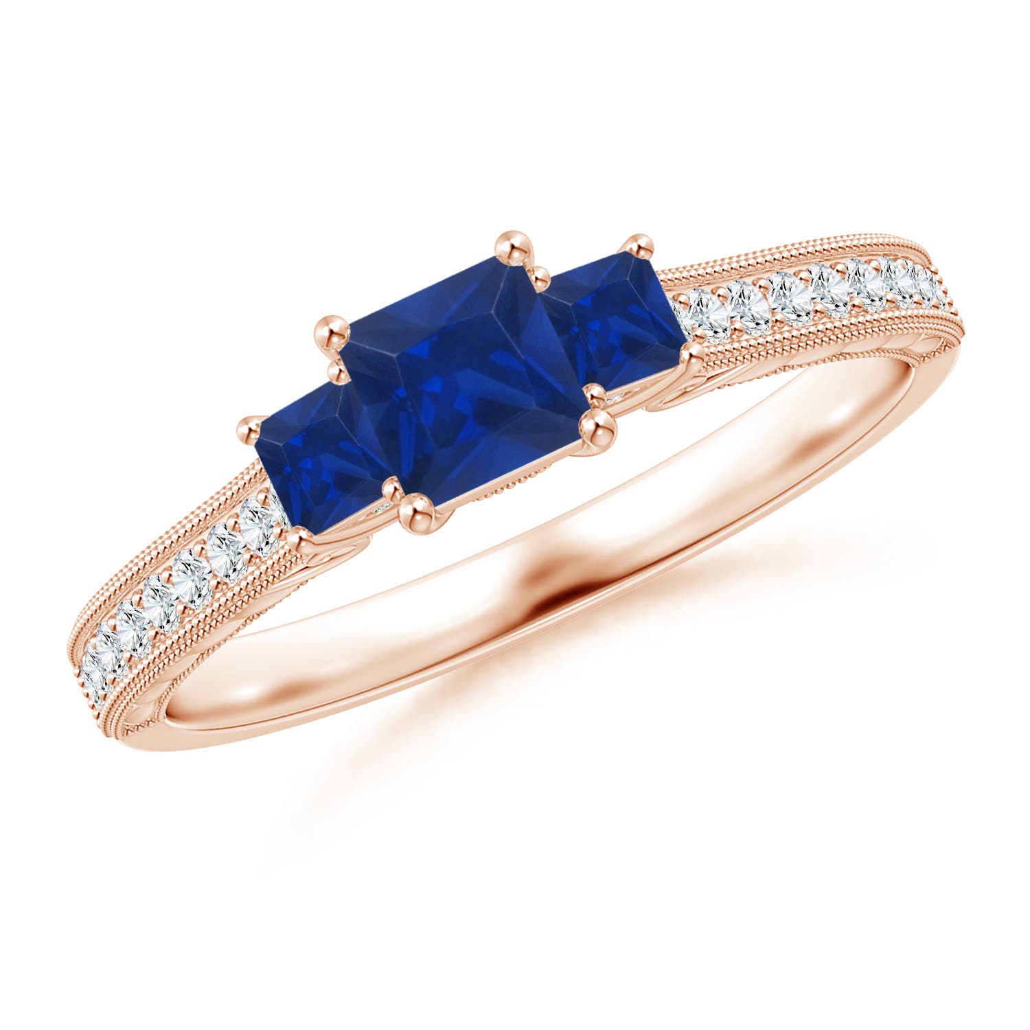 AAA - Blue Sapphire / 0.82 CT / 14 KT Rose Gold