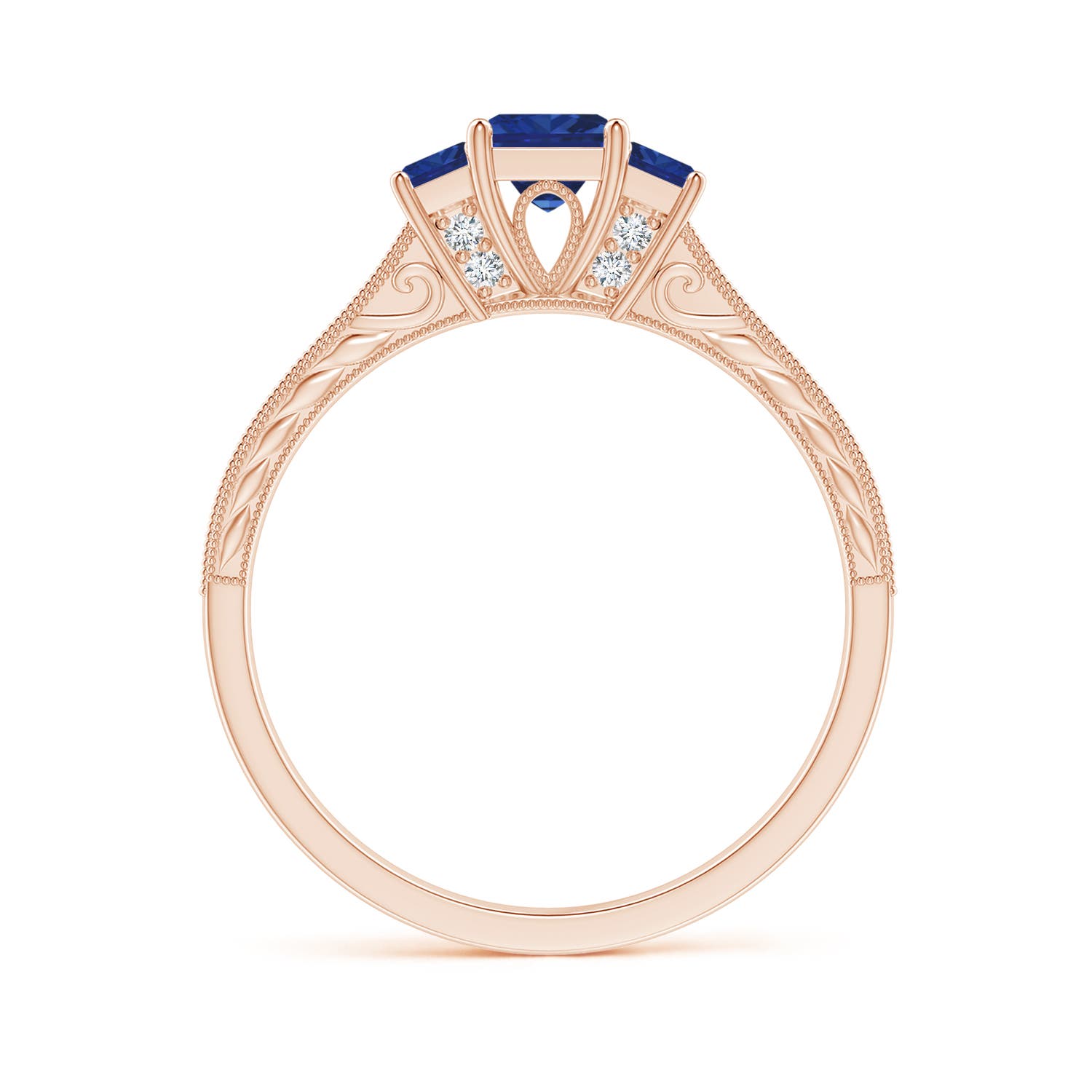 AAA - Blue Sapphire / 0.82 CT / 14 KT Rose Gold