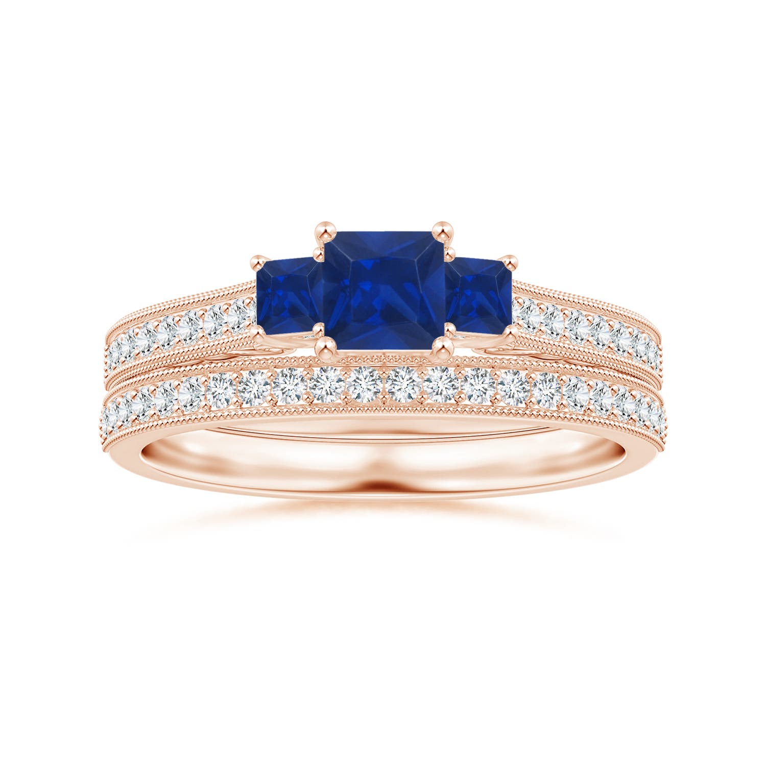 AAA - Blue Sapphire / 0.82 CT / 14 KT Rose Gold