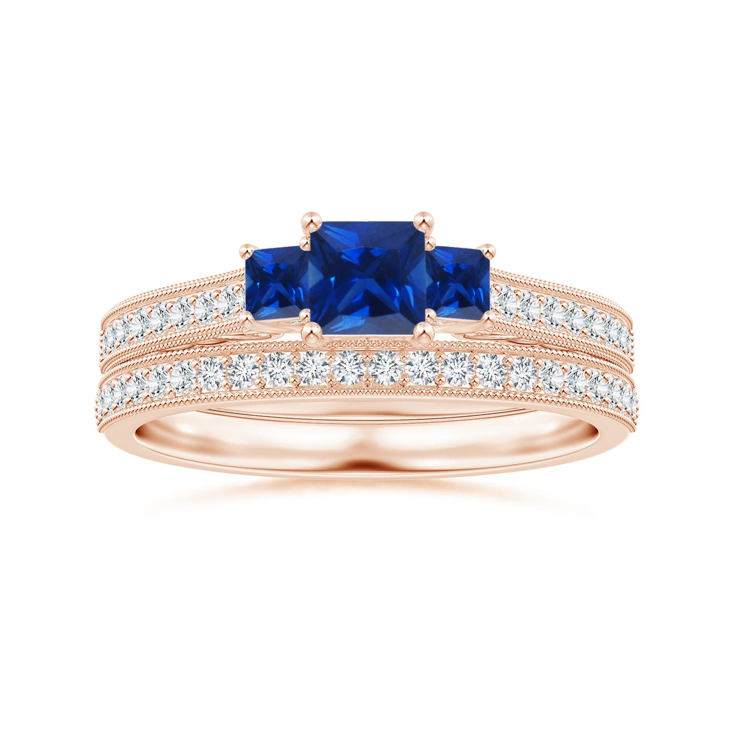 AAAA - Blue Sapphire / 0.82 CT / 14 KT Rose Gold