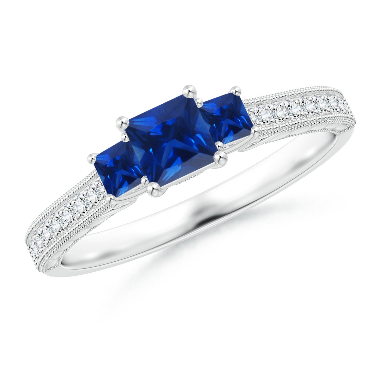 AAAA - Blue Sapphire / 0.82 CT / 14 KT White Gold