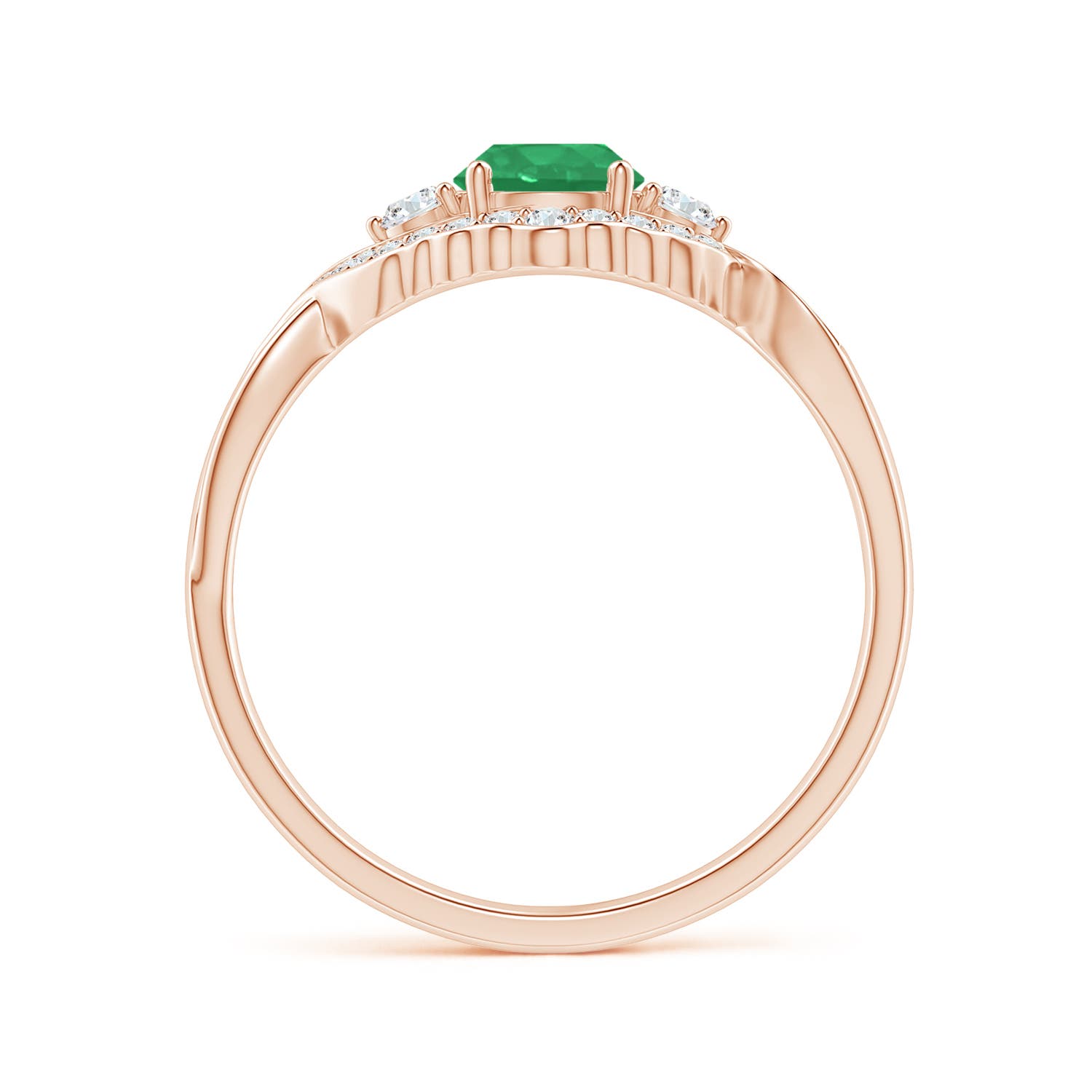 A - Emerald / 0.62 CT / 14 KT Rose Gold