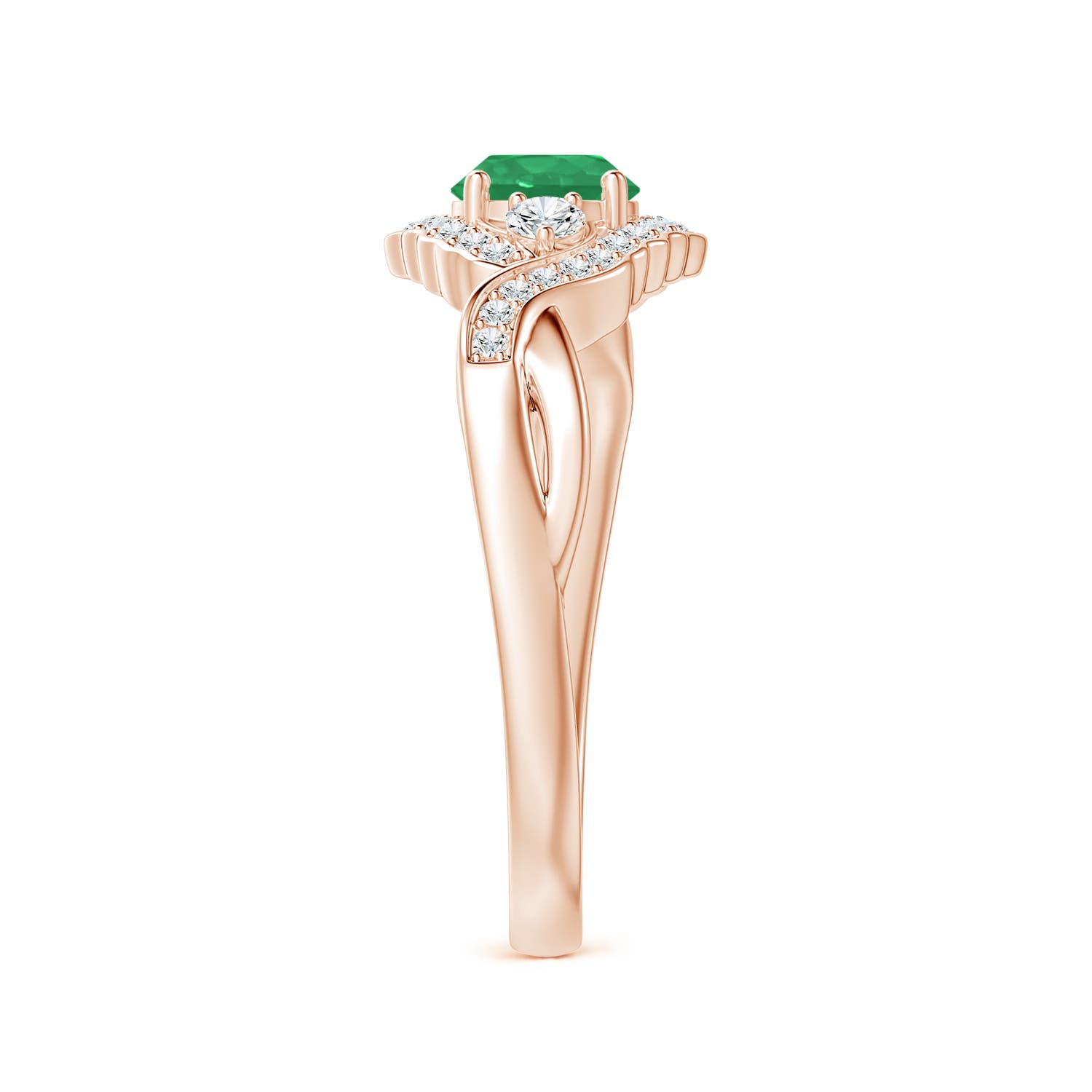 A - Emerald / 0.62 CT / 14 KT Rose Gold