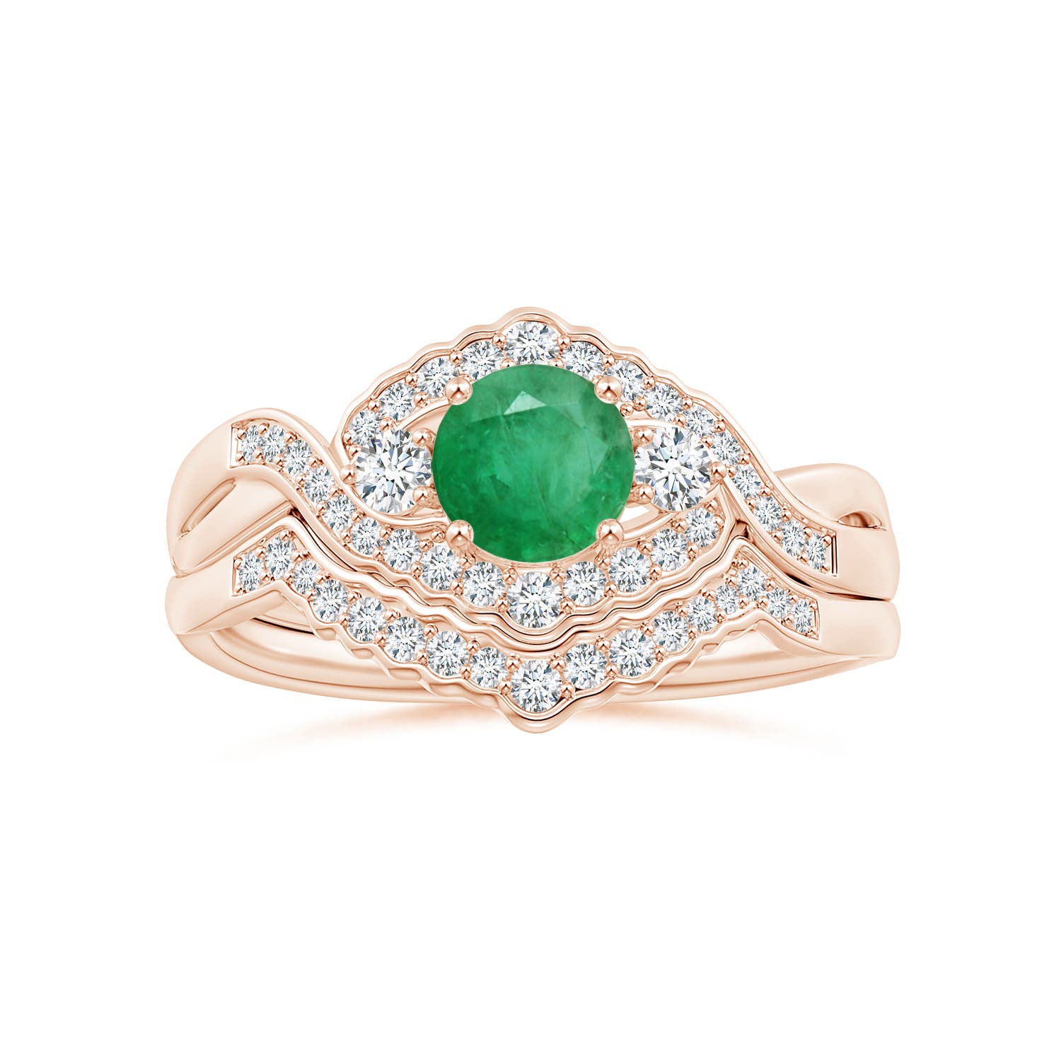 A - Emerald / 0.62 CT / 14 KT Rose Gold