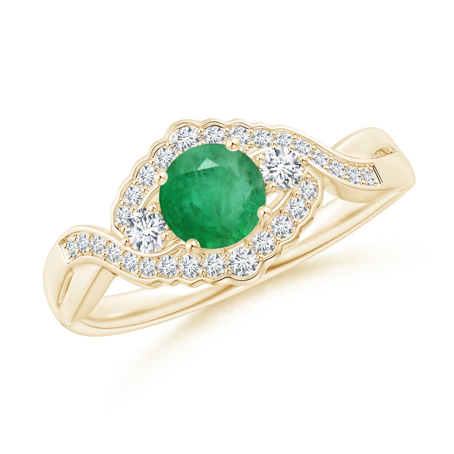 A - Emerald / 0.62 CT / 14 KT Yellow Gold