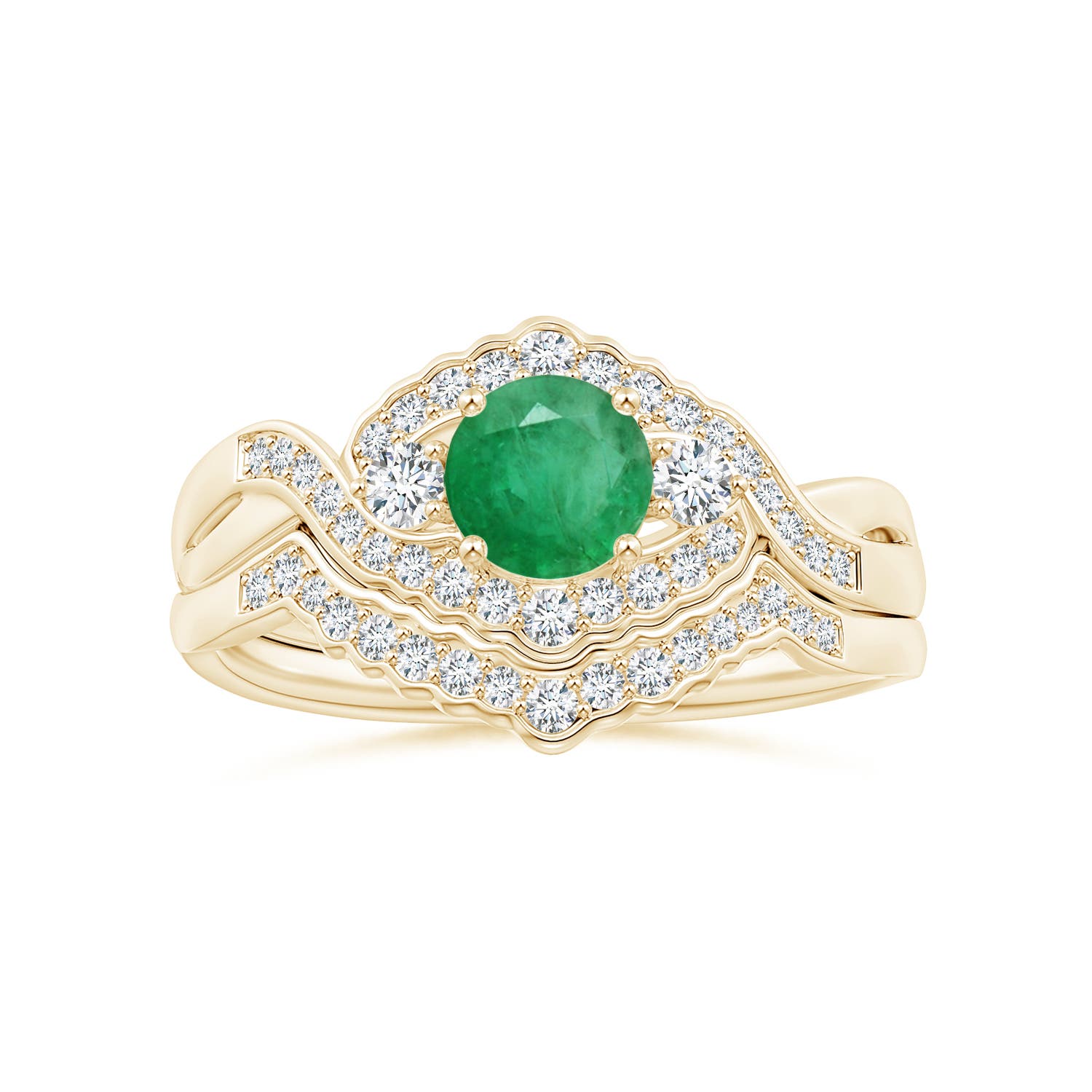 A - Emerald / 0.62 CT / 14 KT Yellow Gold