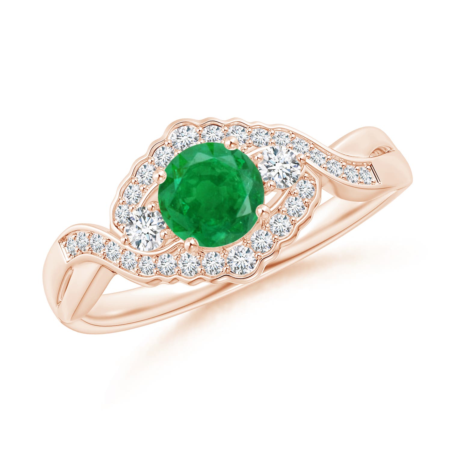 AA - Emerald / 0.62 CT / 14 KT Rose Gold