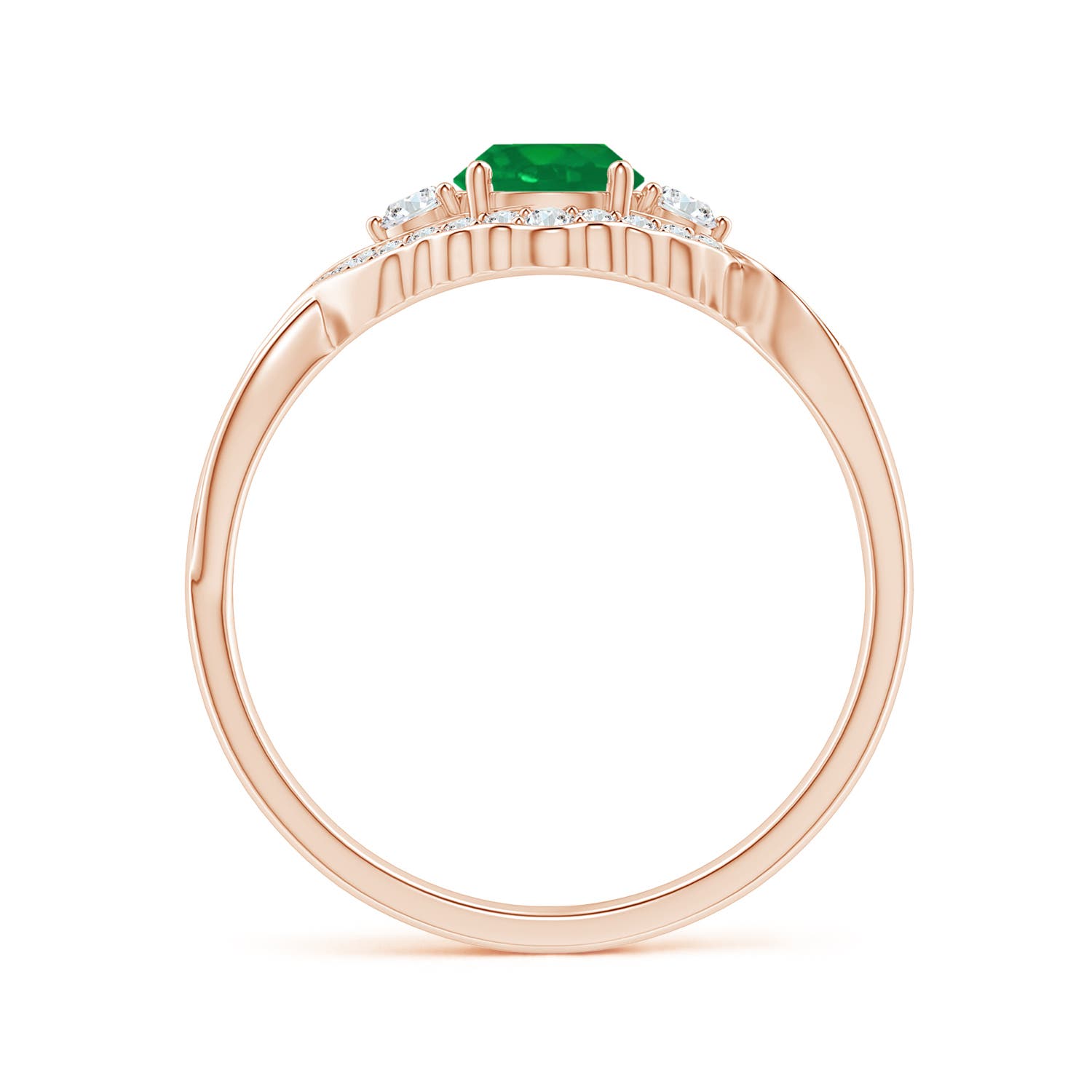 AA - Emerald / 0.62 CT / 14 KT Rose Gold