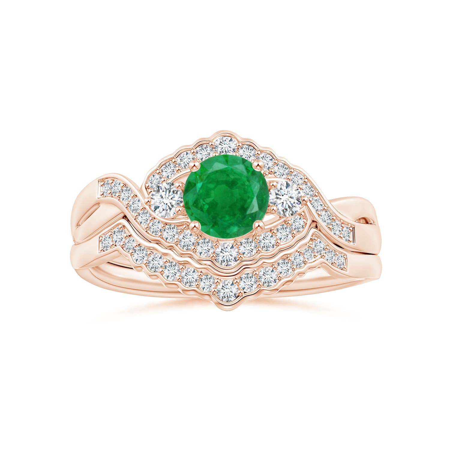 AA - Emerald / 0.62 CT / 14 KT Rose Gold