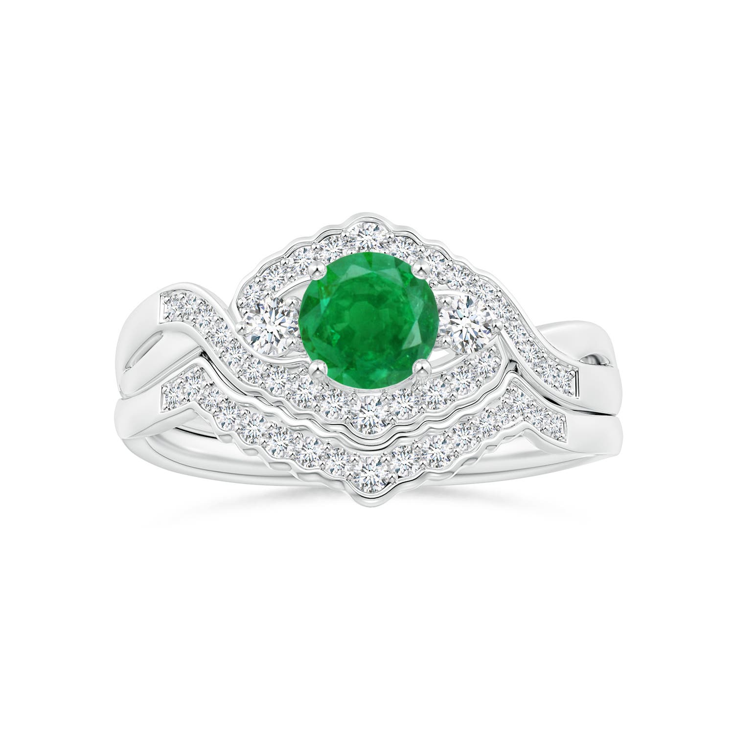 AA - Emerald / 0.62 CT / 14 KT White Gold