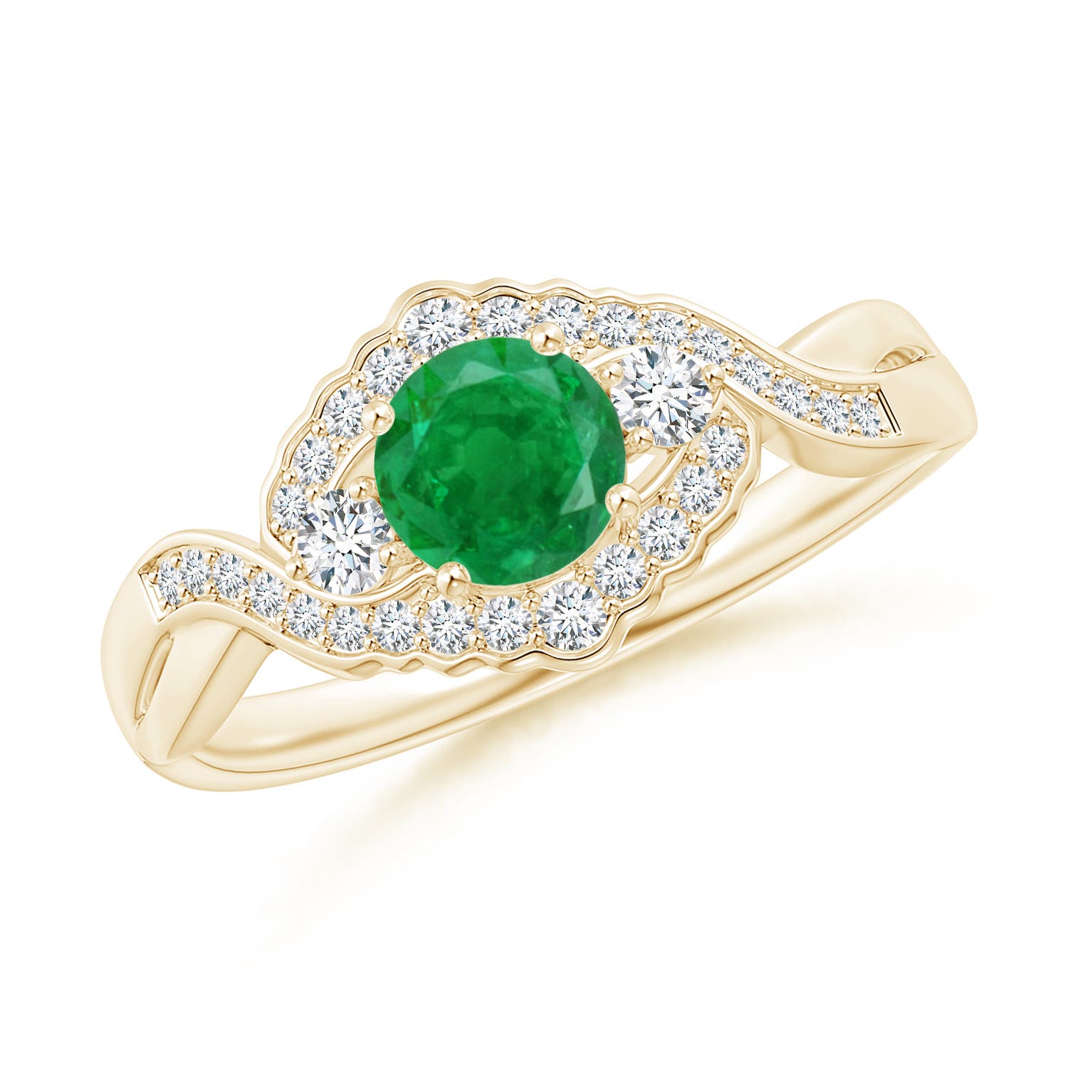 AA - Emerald / 0.62 CT / 14 KT Yellow Gold