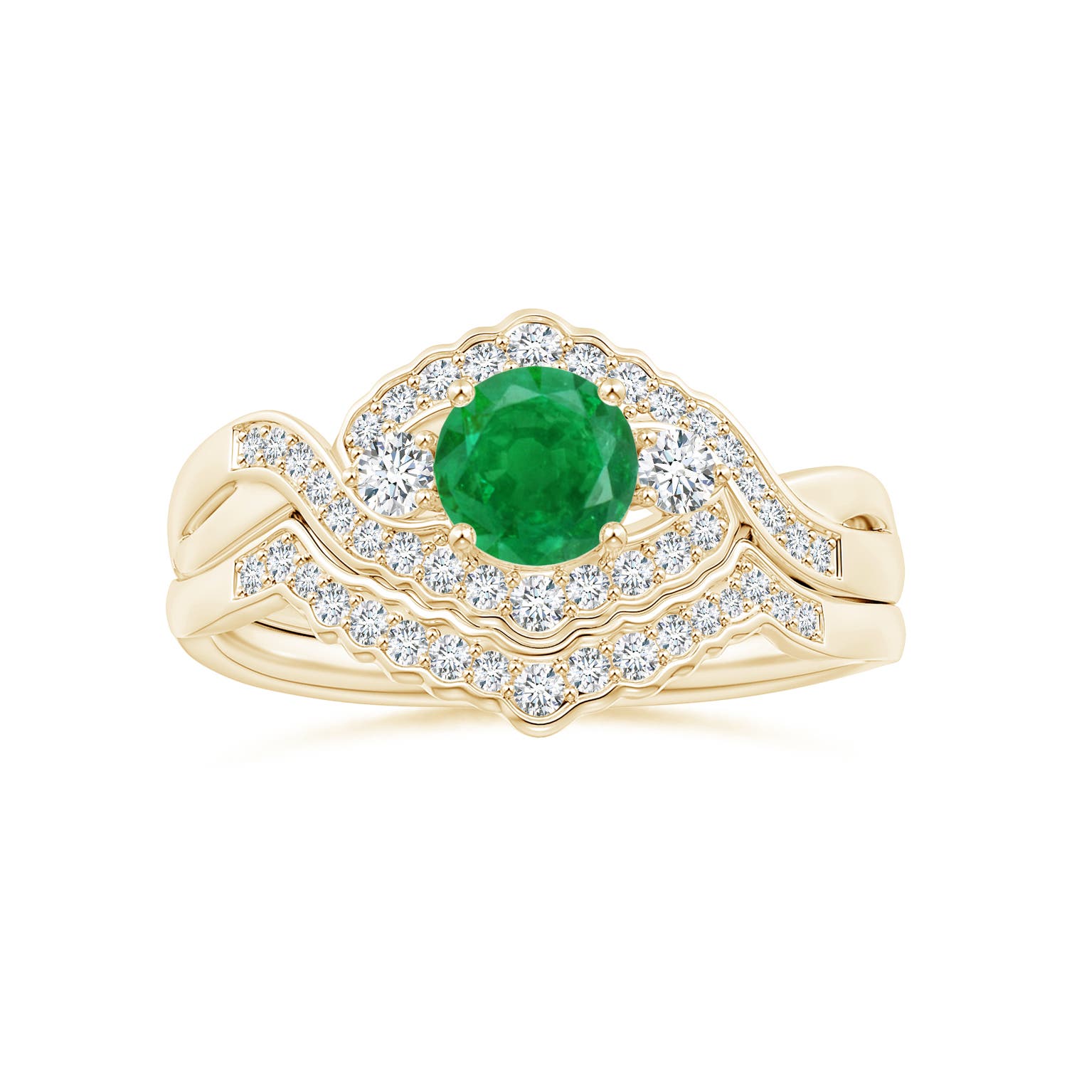 AA - Emerald / 0.62 CT / 14 KT Yellow Gold