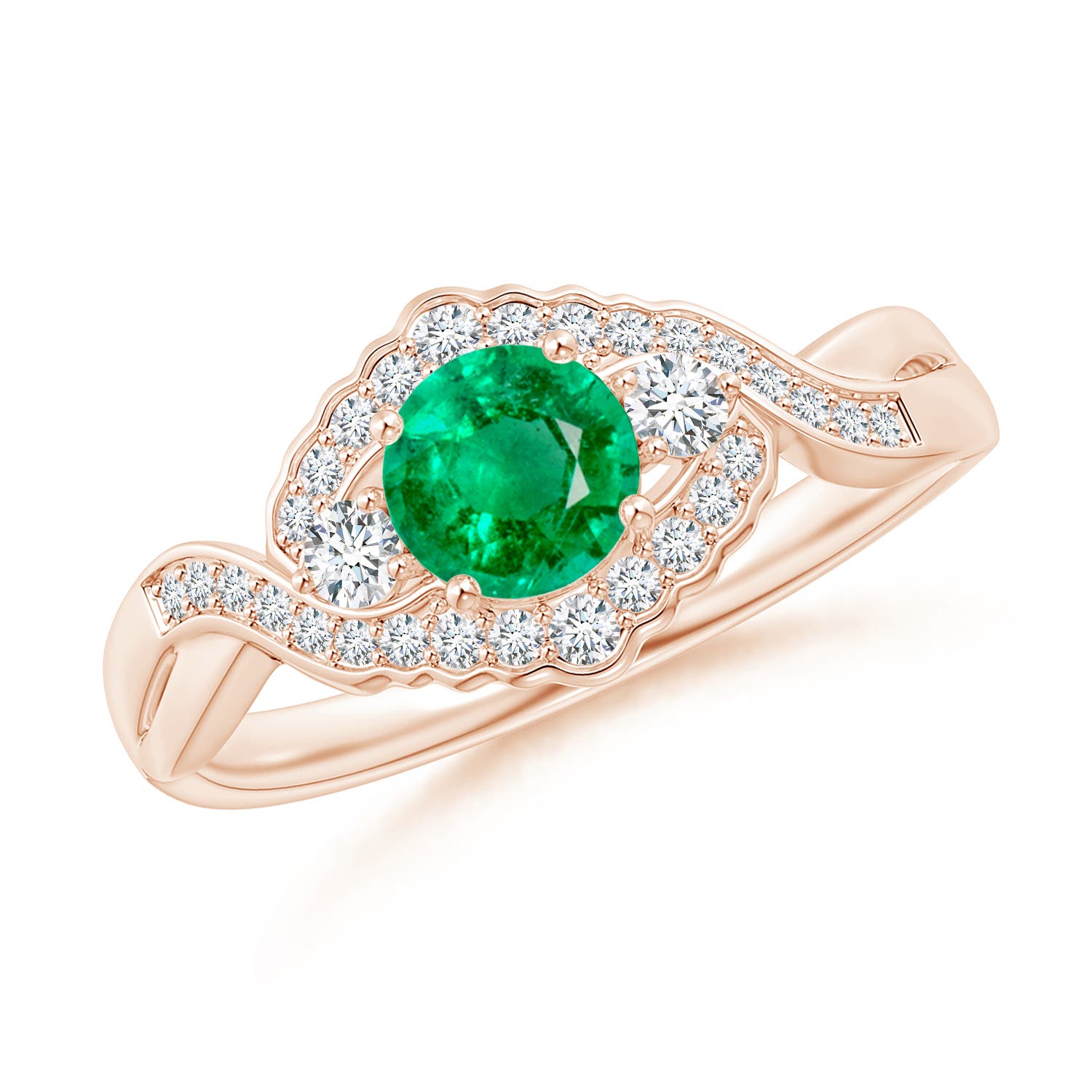 AAA - Emerald / 0.62 CT / 14 KT Rose Gold