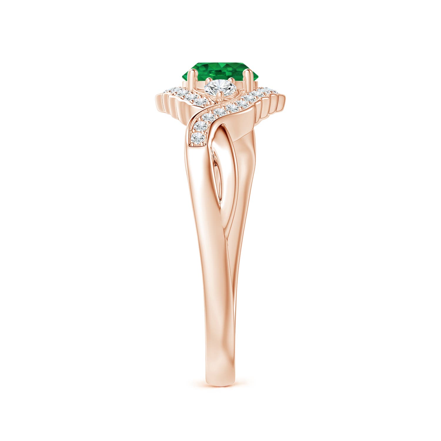 AAA - Emerald / 0.62 CT / 14 KT Rose Gold