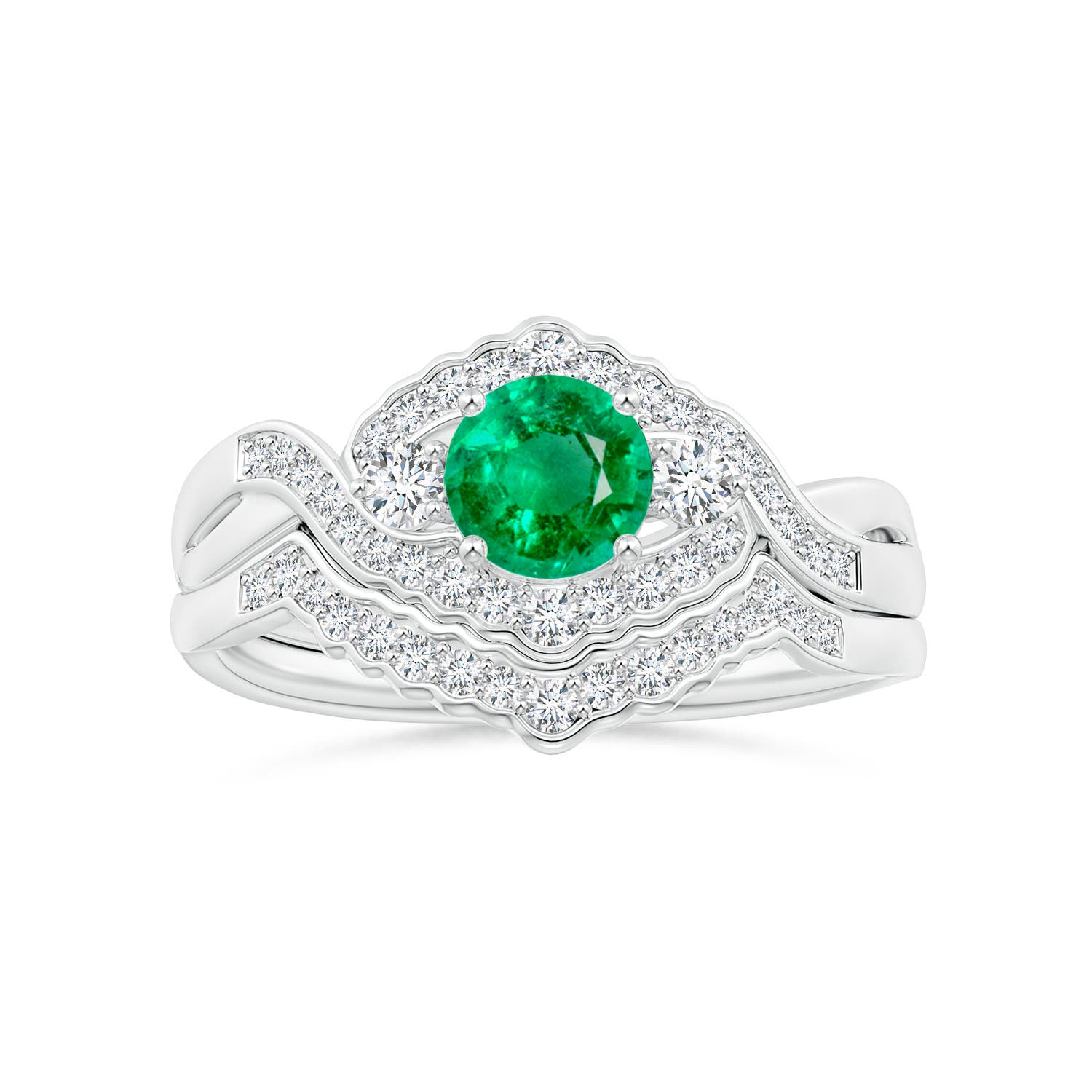 AAA - Emerald / 0.62 CT / 14 KT White Gold