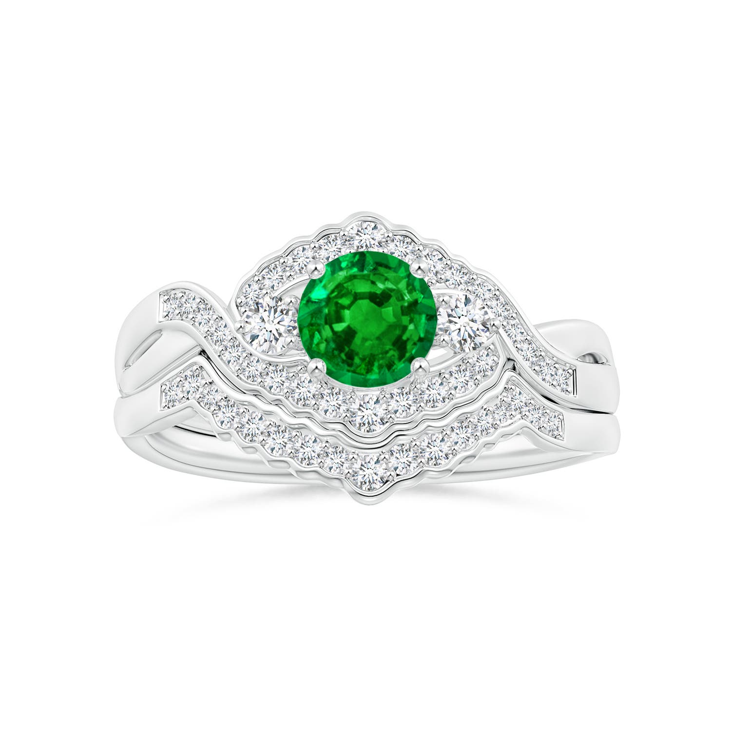 AAAA - Emerald / 0.62 CT / 14 KT White Gold